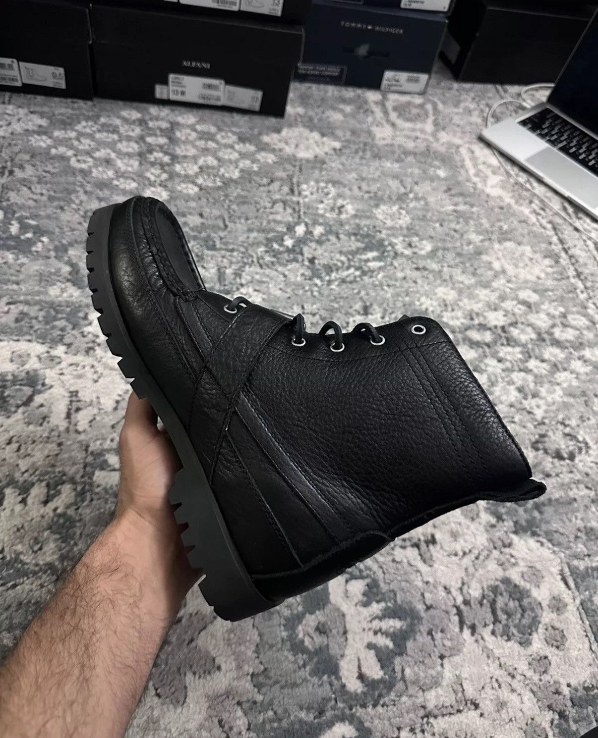 Polo Ralph Lauren Polo Ralph Lauren Men’s Ranger Tumbled Leather Black 9.5D Size US 9.5 / EU 42-43 - 11 Thumbnail