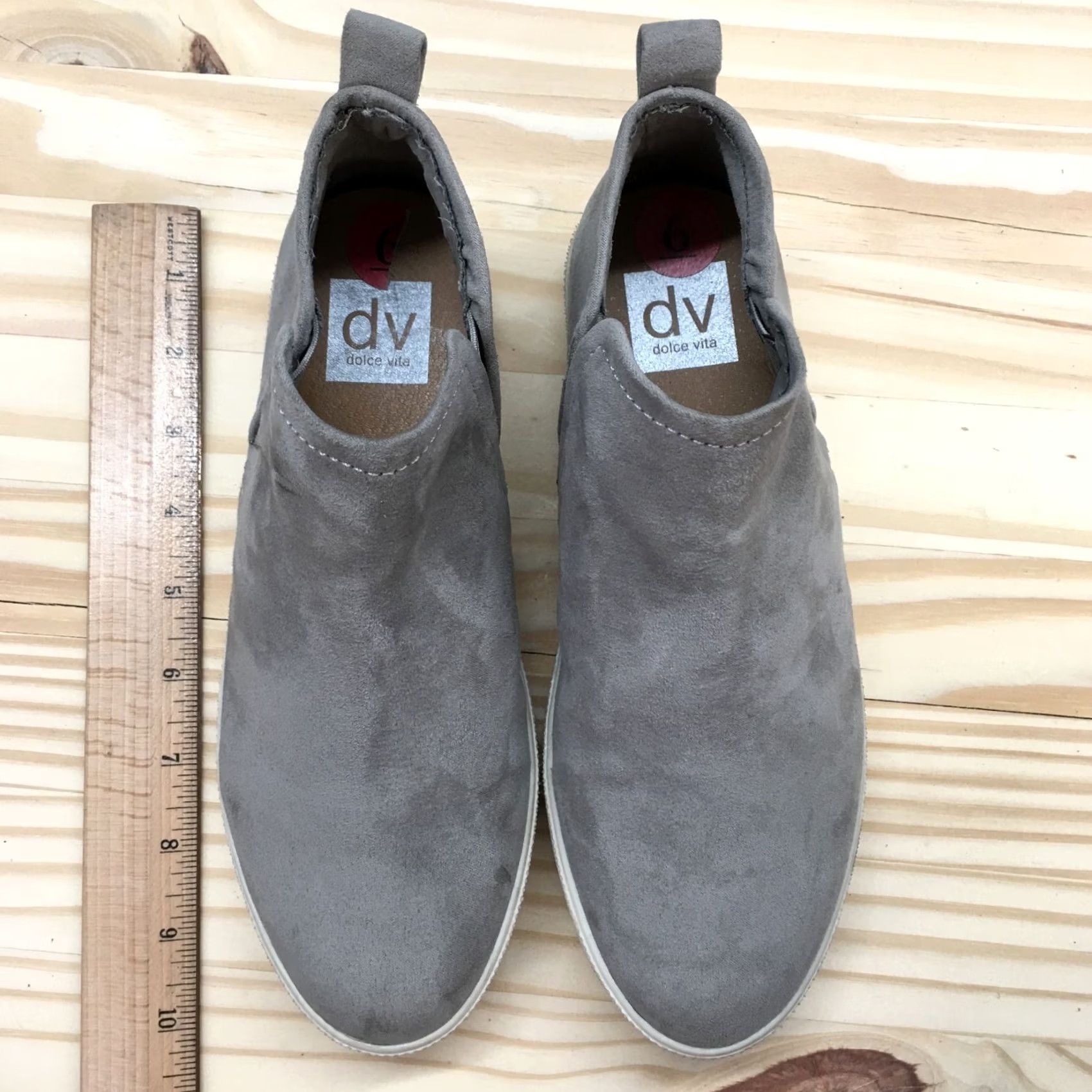 Dolce Vita Dolce Vita Ankle Boots Women 6 Gray Tate Round Toe High Top Slip On Casual Suede Shoes Size M / US 6-8 / IT 42-44 - 6 Thumbnail