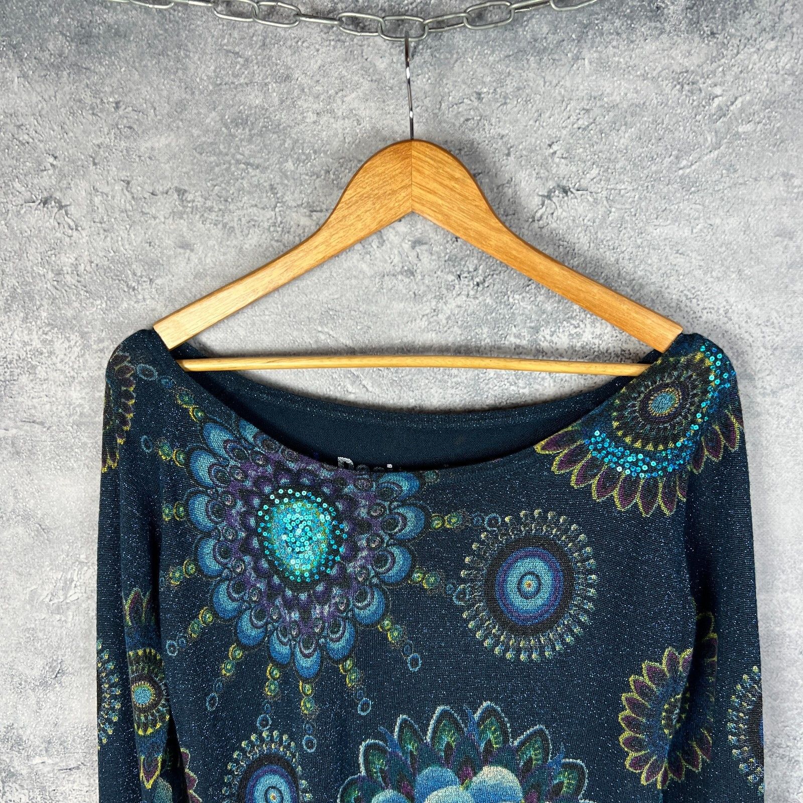 Desigual Desigual Sweater Women's Size S Blue Long Sleeve ` Size S / US 4 / IT 40 - 2 Thumbnail