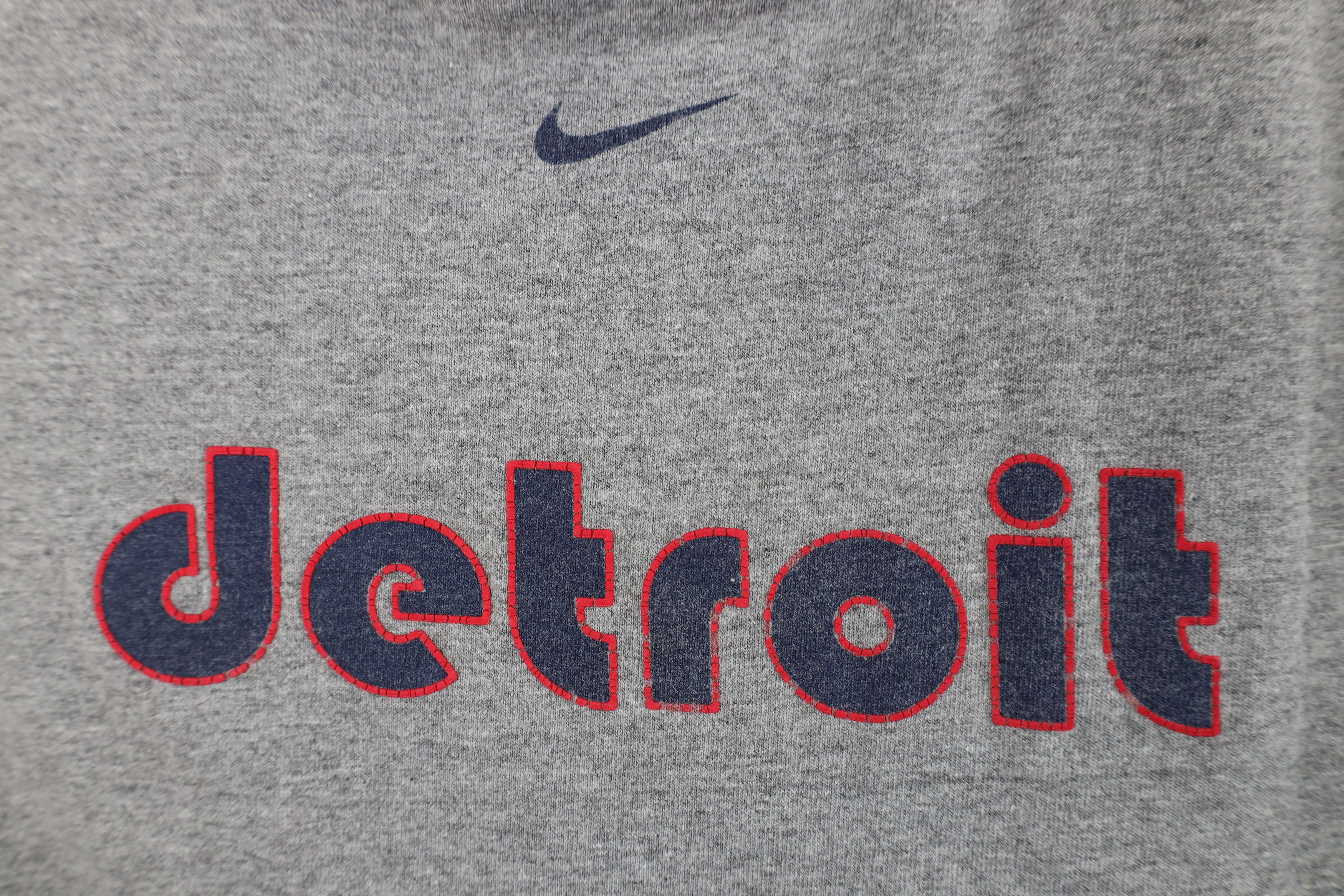 Nike Vintage Nike Swoosh Detroit Pistons Ringer T-Shirt Gray Size US XL / EU 56 / 4 - 5 Thumbnail