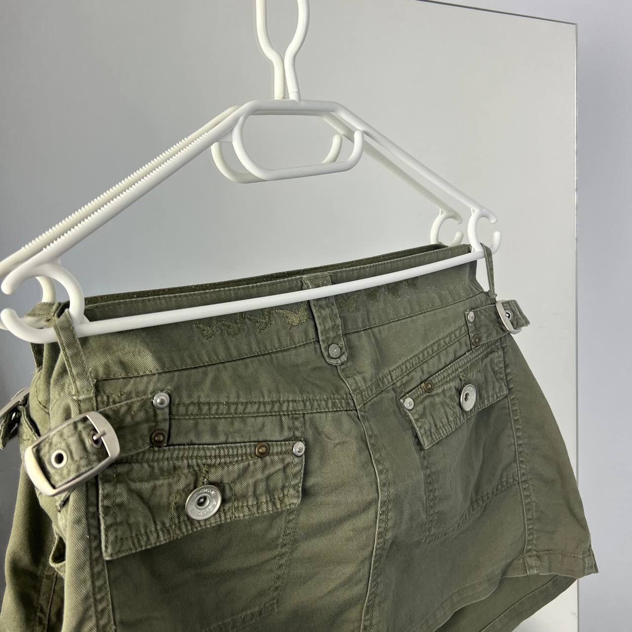 Vintage Vintage Fishbone Mini Skirt Y2k Style Multi Pocket Size 30" / US 8 / IT 44 - 3 Thumbnail