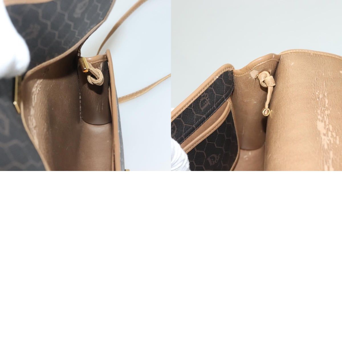 Dior DIOR Honeycomb Canvas Shoulder Bag Pvc Black Gold Size ONE SIZE - 12 Thumbnail