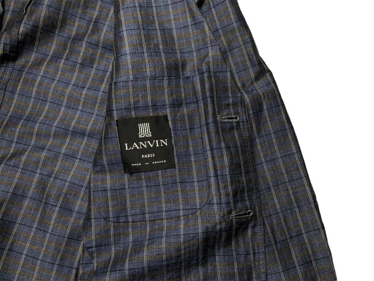 Vintage Lanvin vintage unlined checkered linen/cotton blazer Size 50R - 6 Thumbnail