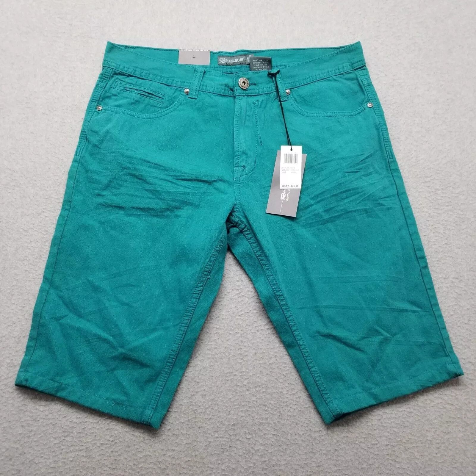 Other Royal Blue Shorts Mens 36 Chino Pockets Slim Casual Cotton Size US 36 / EU 52 - 1 Thumbnail