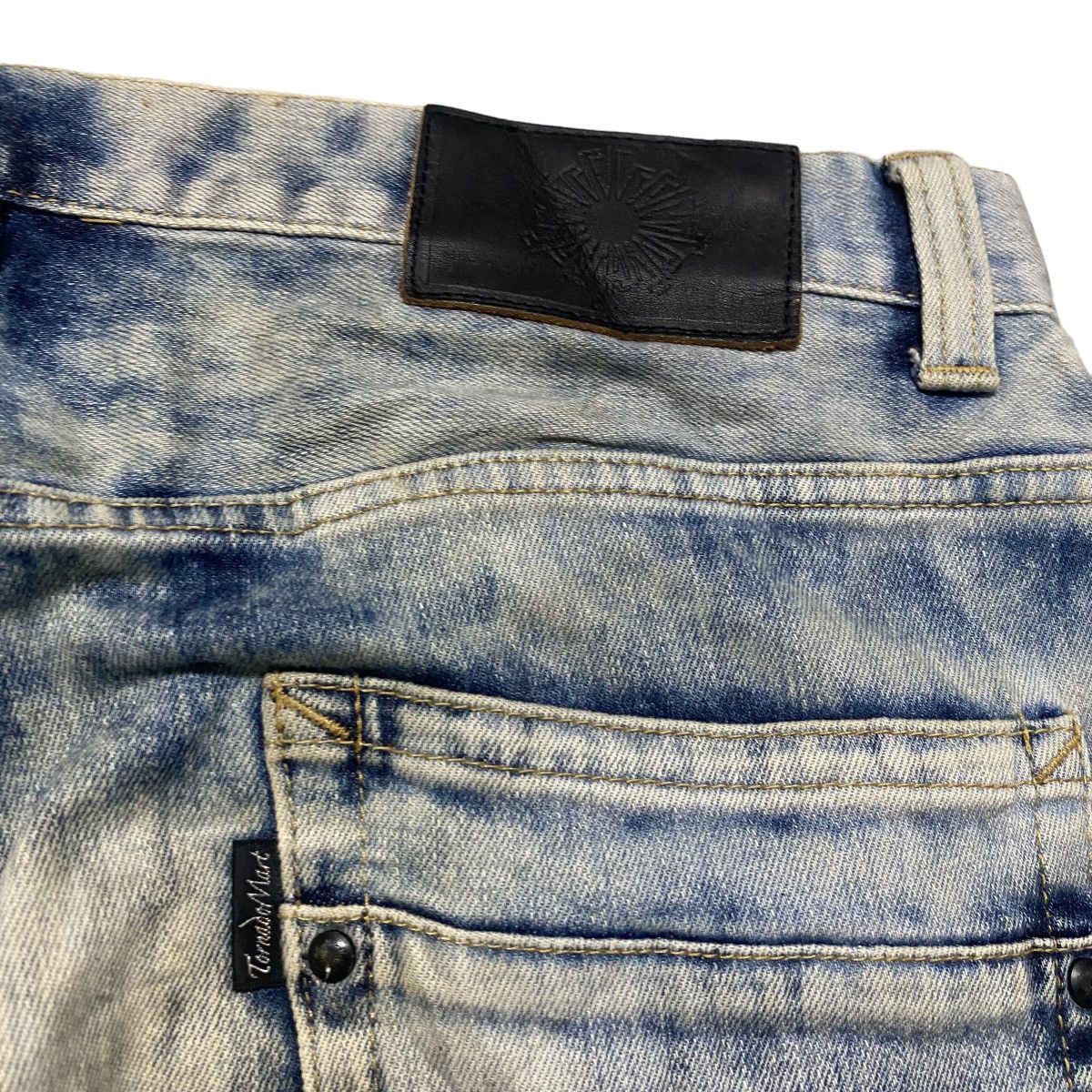 Tornado Mart Tornado Mart Acid Wash whisker Denim Wolf Cut Flare Jeans Size US 32 / EU 48 - 12 Thumbnail