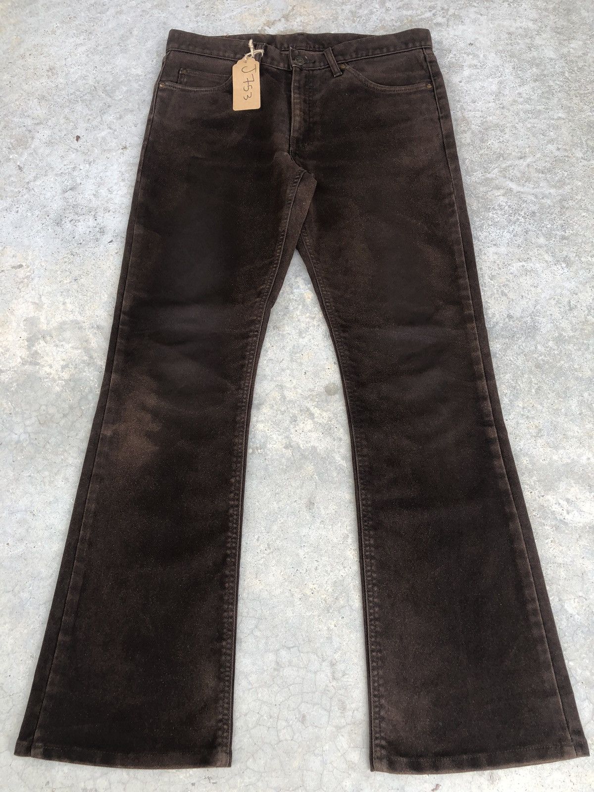 Lee Vintage Lee Flared Jeans Distressed Leather Cowhide Size US 34 / EU 50 - 1 Thumbnail