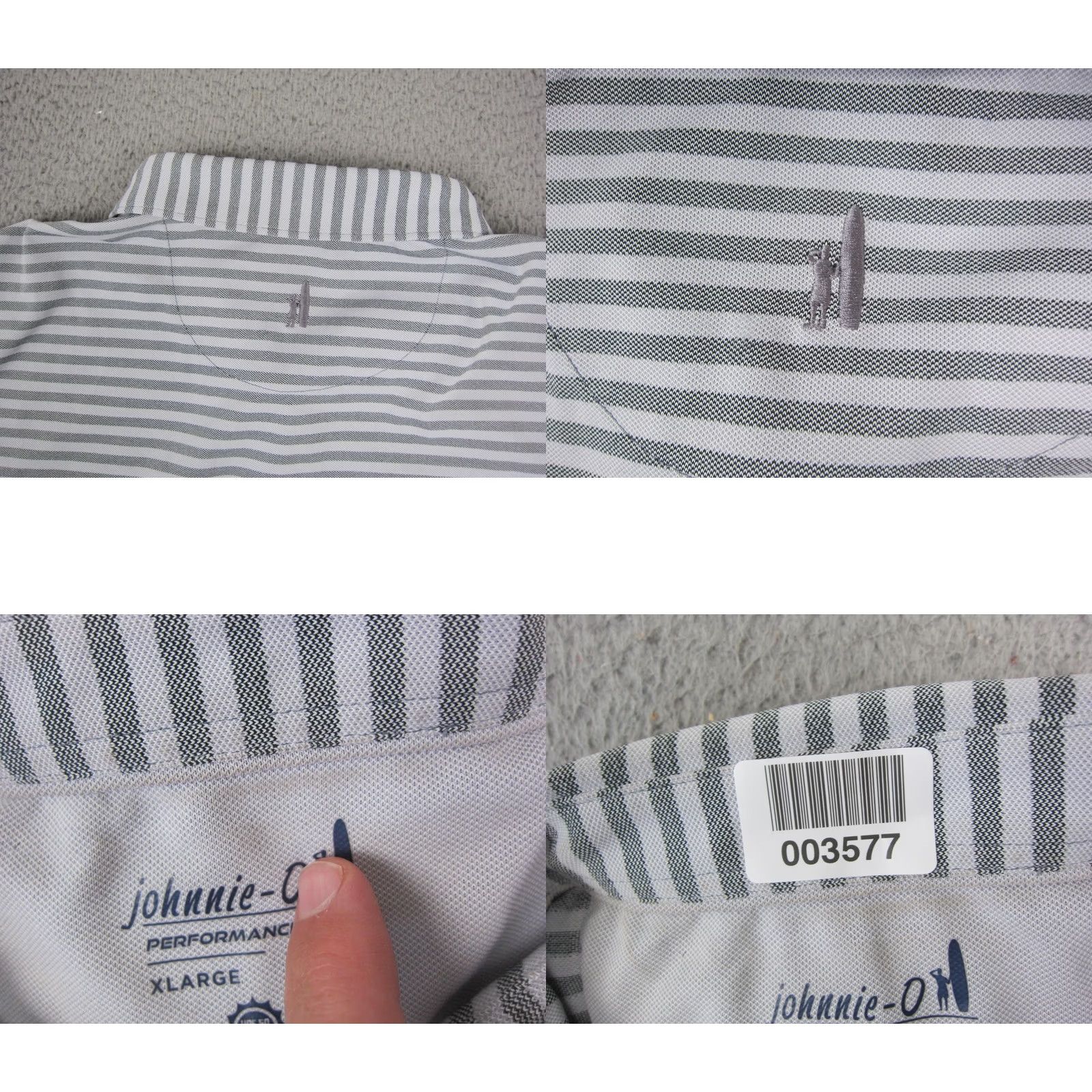 johnnie-O Johnnie-O Polo Shirt Mens XL Blue Striped Golf Performance Short Sleeve Jersey Polo Shirt Size US XL / EU 56 / 4 - 9 Thumbnail