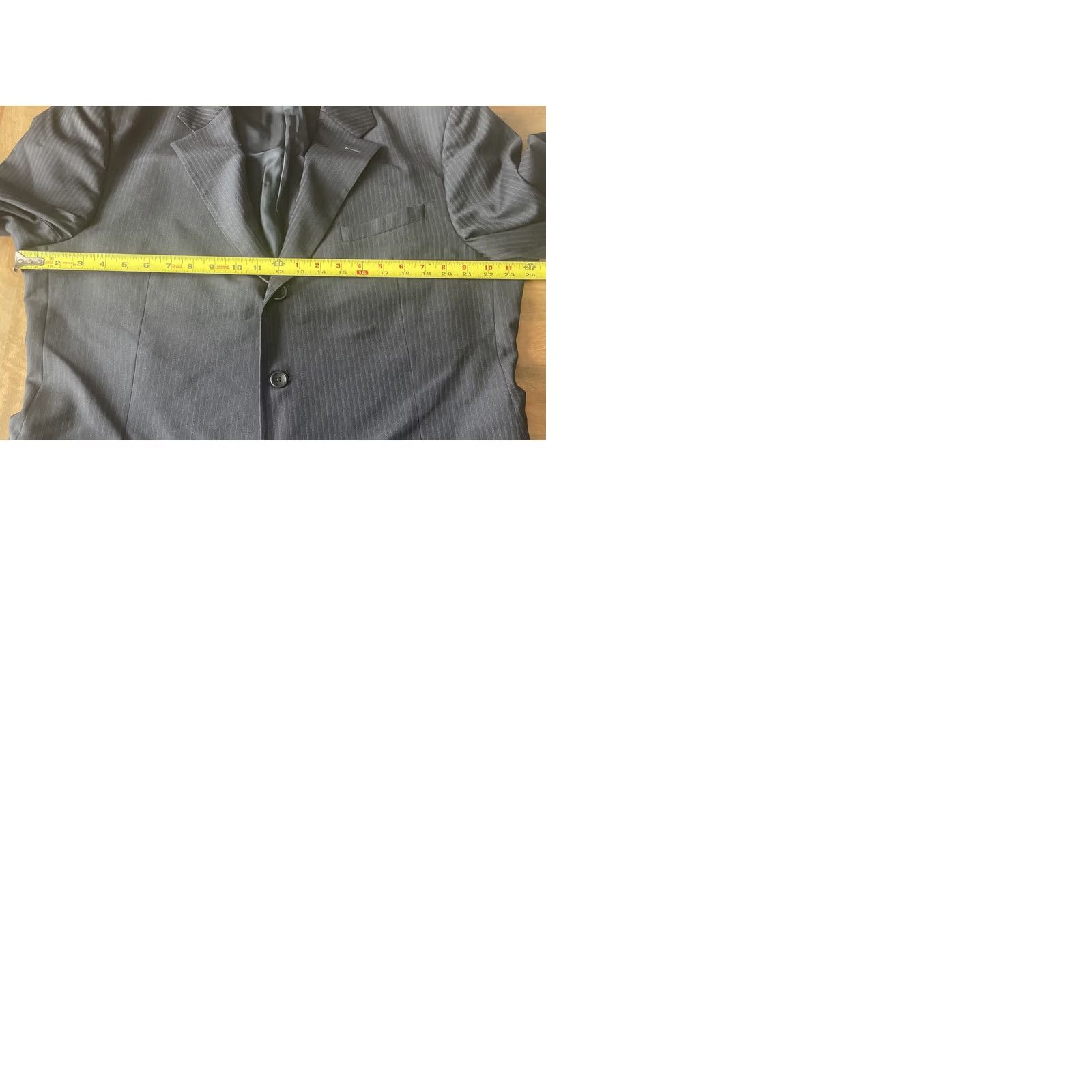 Armani Armani Collezioni Blazer Sport Coat Wool Black Pinstripe Long Coat Mens 46L Italy Blazer Size 46R - 9 Thumbnail