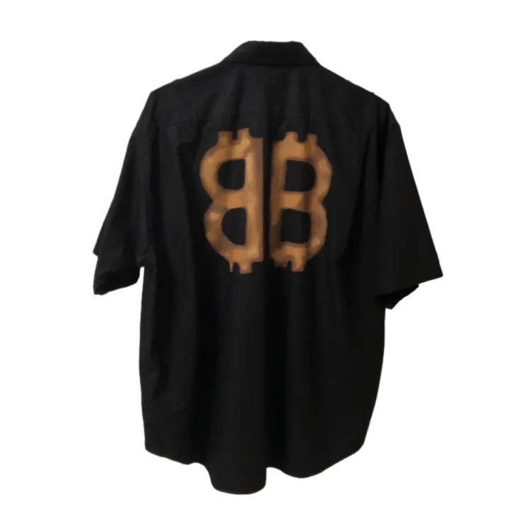 Balenciaga Balenciaga Black Loose Short Sleeve Shirt 0079-2507 Size US M / EU 48-50 / 2 - 1 Thumbnail