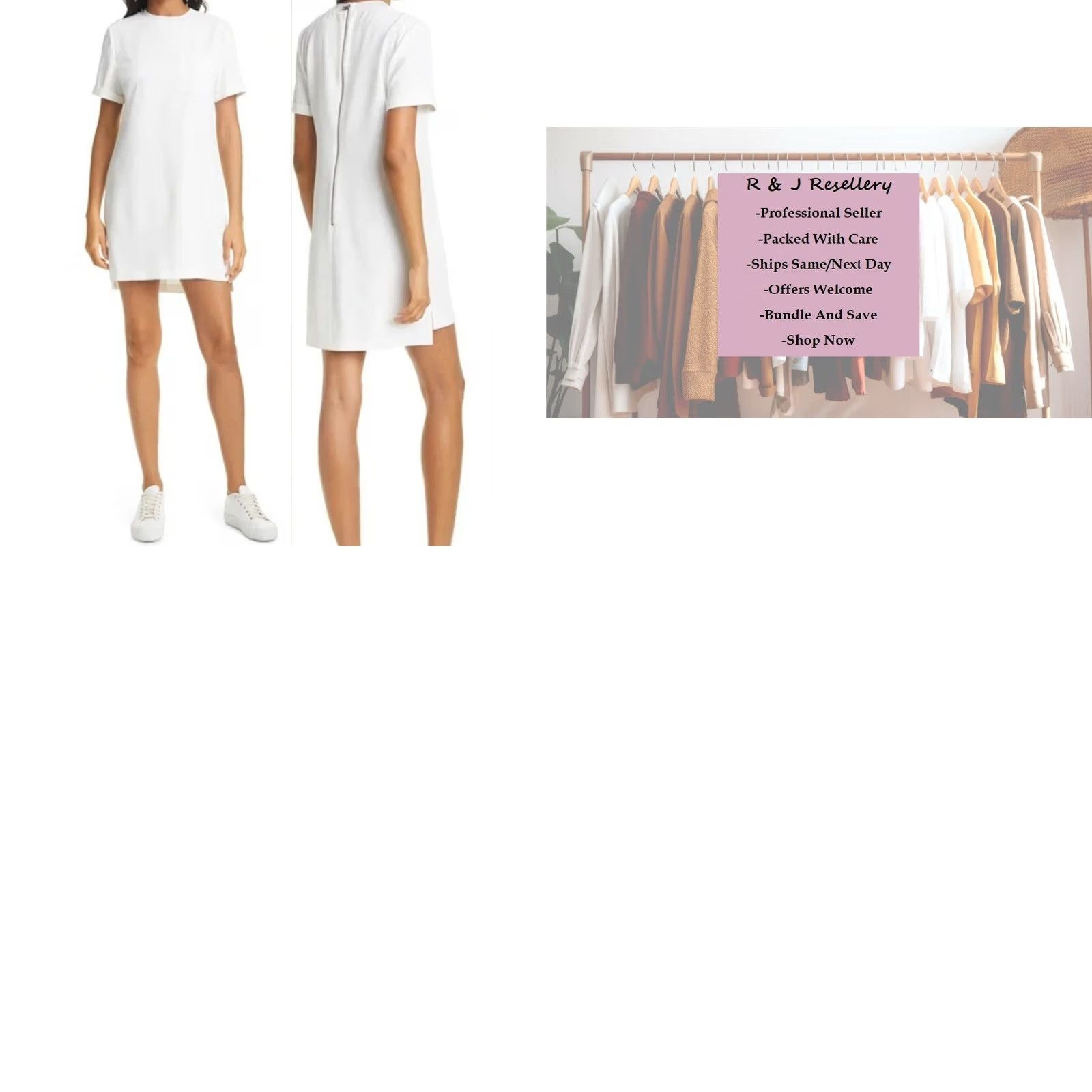 Alice + Olivia Alice & Olivia Women's Catalina Tee Shirt Dress White Sz M Size M / US 6-8 / IT 42-44 - 8 Thumbnail