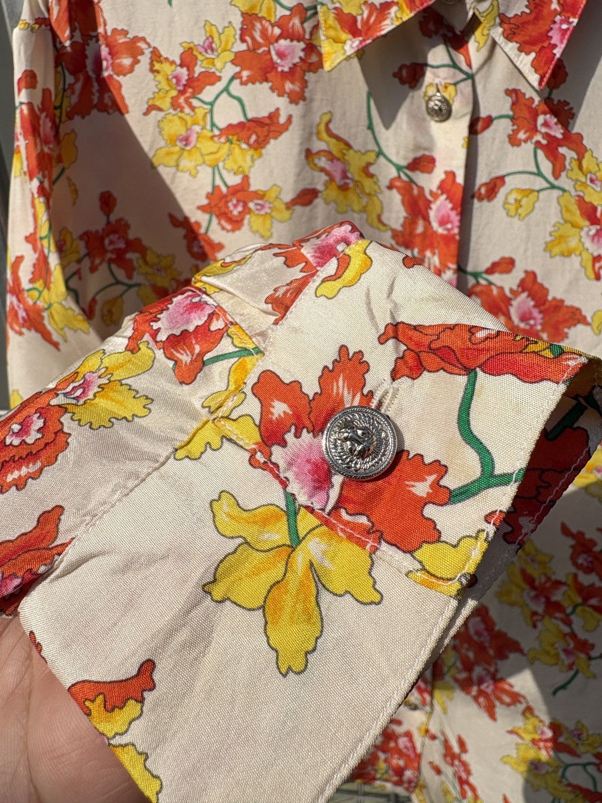 Versace VERSUS Versace flowers printed silk shirt Size M / US 6-8 / IT 42-44 - 6 Thumbnail
