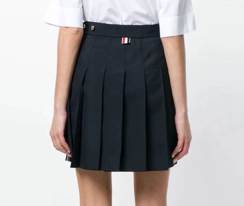 Thom Browne Dark blue pleated skirt