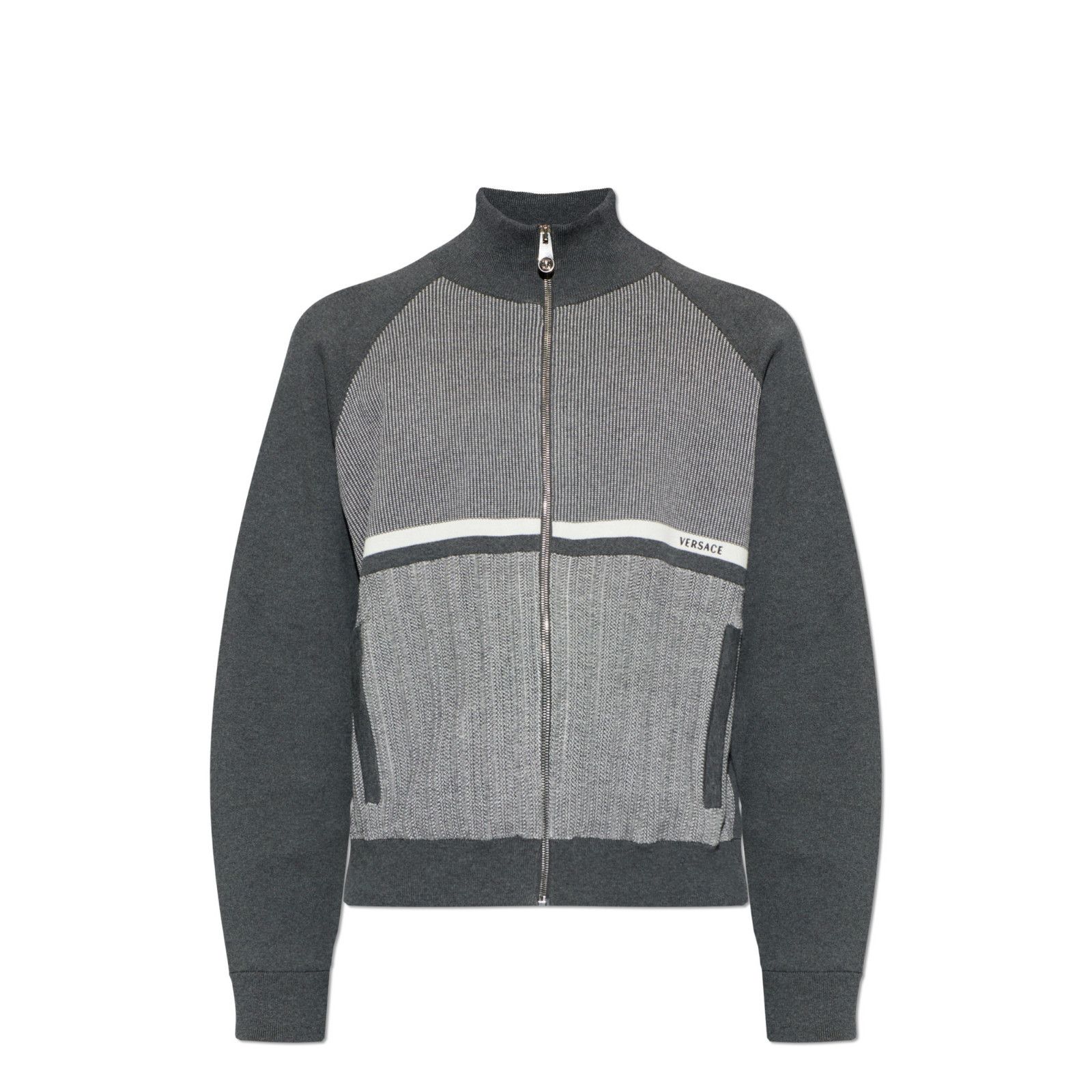 Versace VERSACE Gray Stand-Up Collar Cardigan New & Authentic (Men's Size US S / EU 44-46 / 1 - 1 Preview