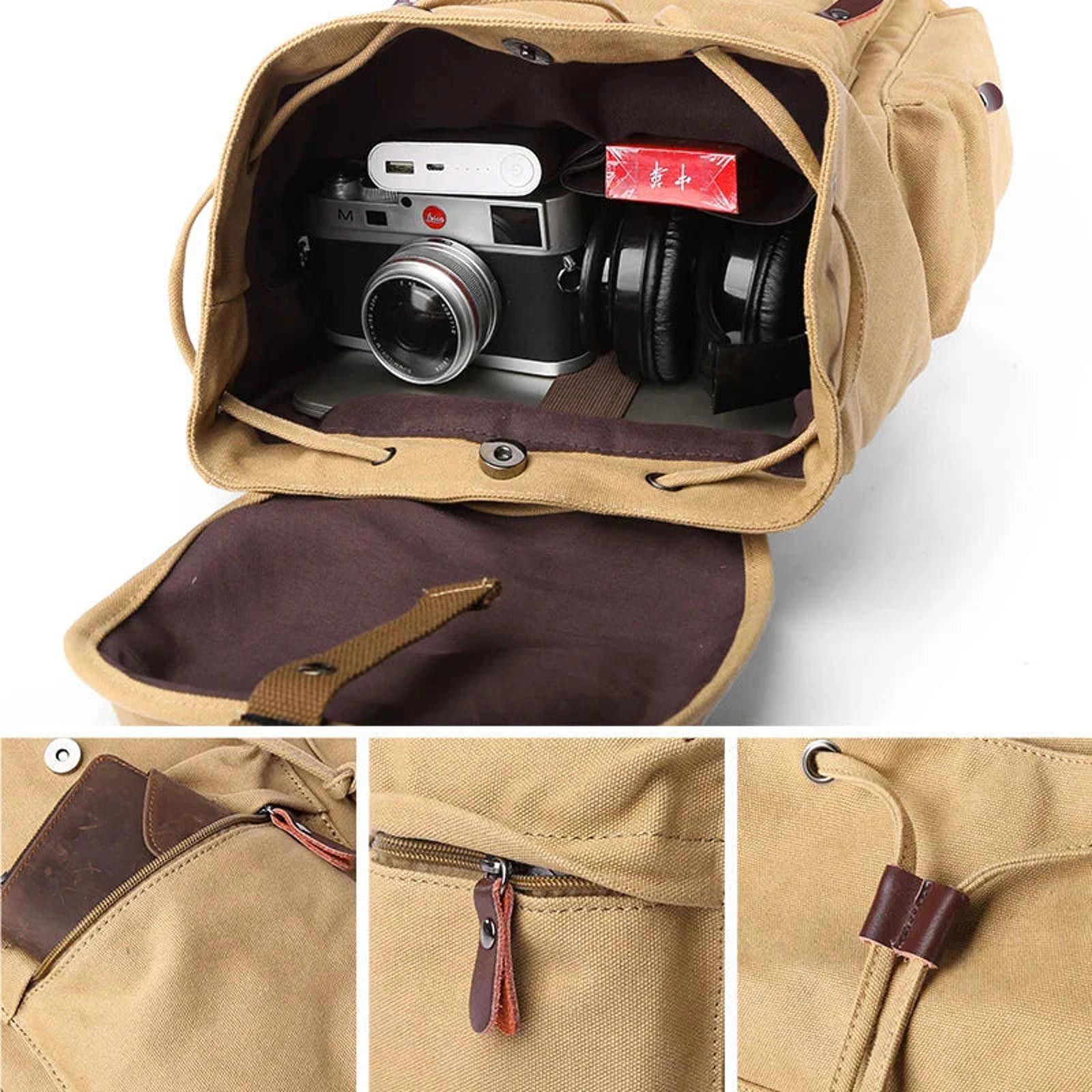 Other Vintage Style Canvas Backpack Size ONE SIZE - 5 Thumbnail