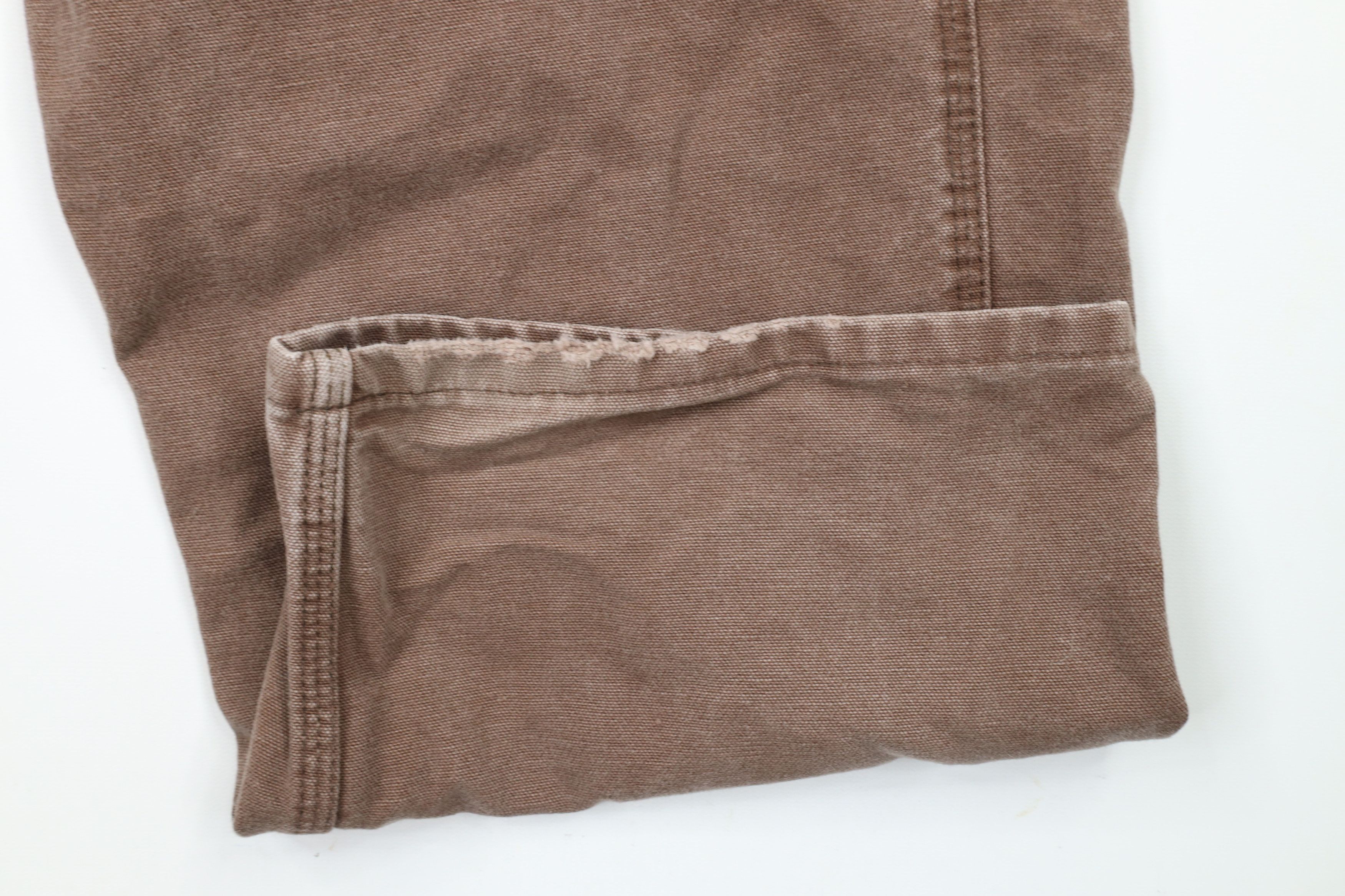 Carhartt × Vintage Vintage 90s Carhartt Wide Leg Canvas Dungaree Pants Brown Size US 40 / EU 56 - 5 Thumbnail