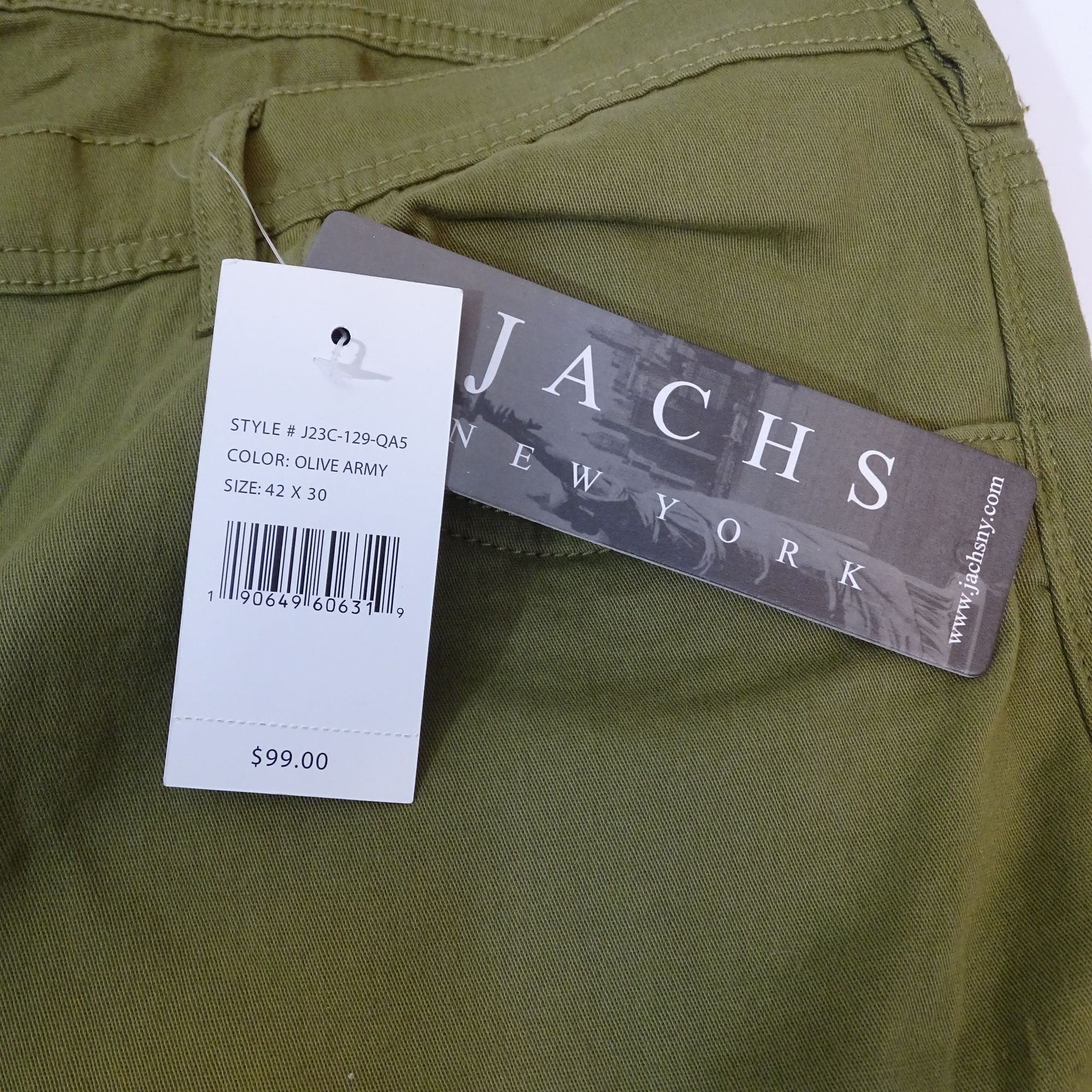 JACHS NY Jachs NY Men Slim Fit 5-Pocket Olive Army Green Chino Pants Size US 42 / EU 58 - 4 Thumbnail