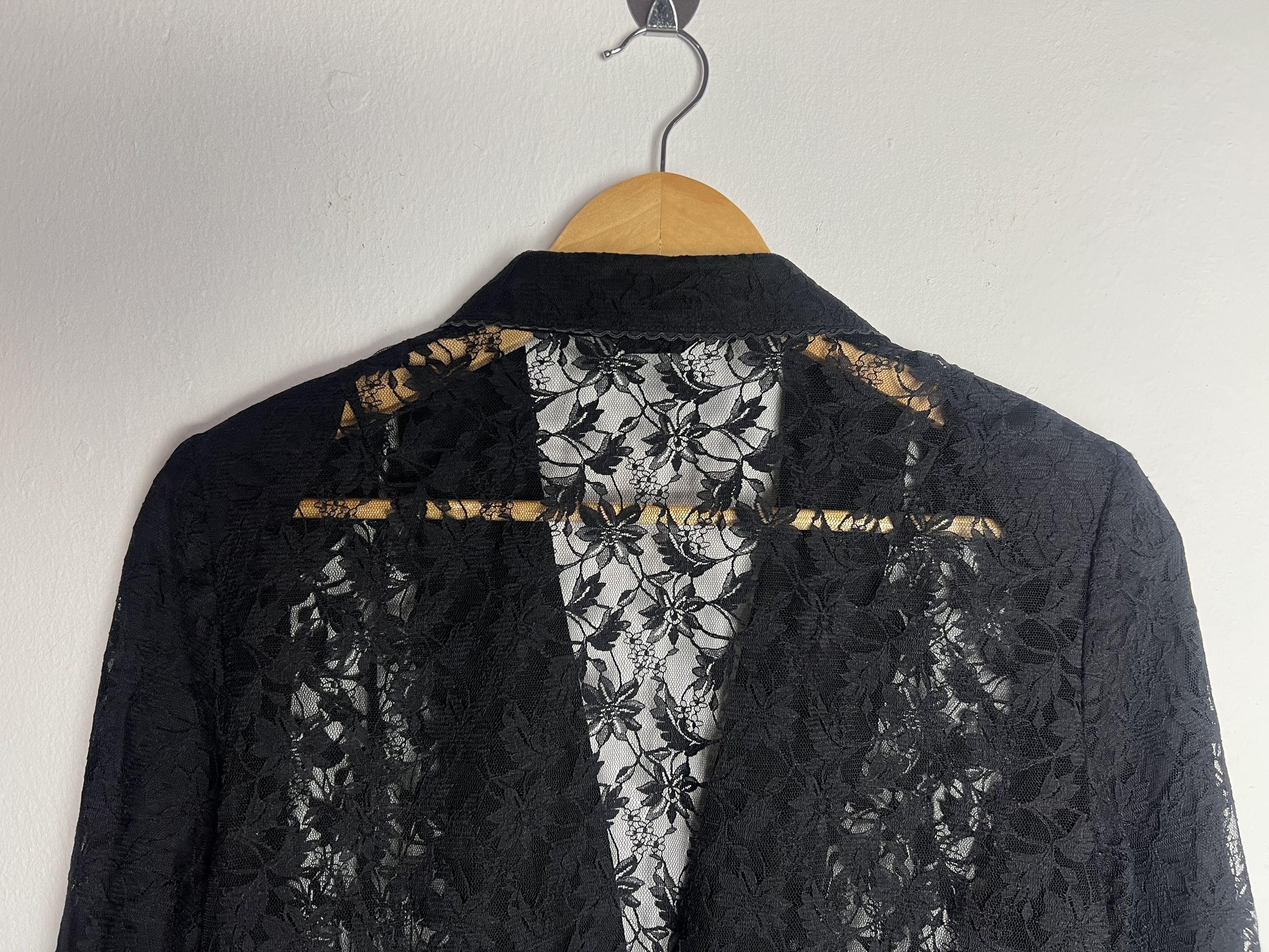 Japanese Brand Vintage Japan Black Lace Blazer Jacket Size M / US 6-8 / IT 42-44 - 7 Thumbnail