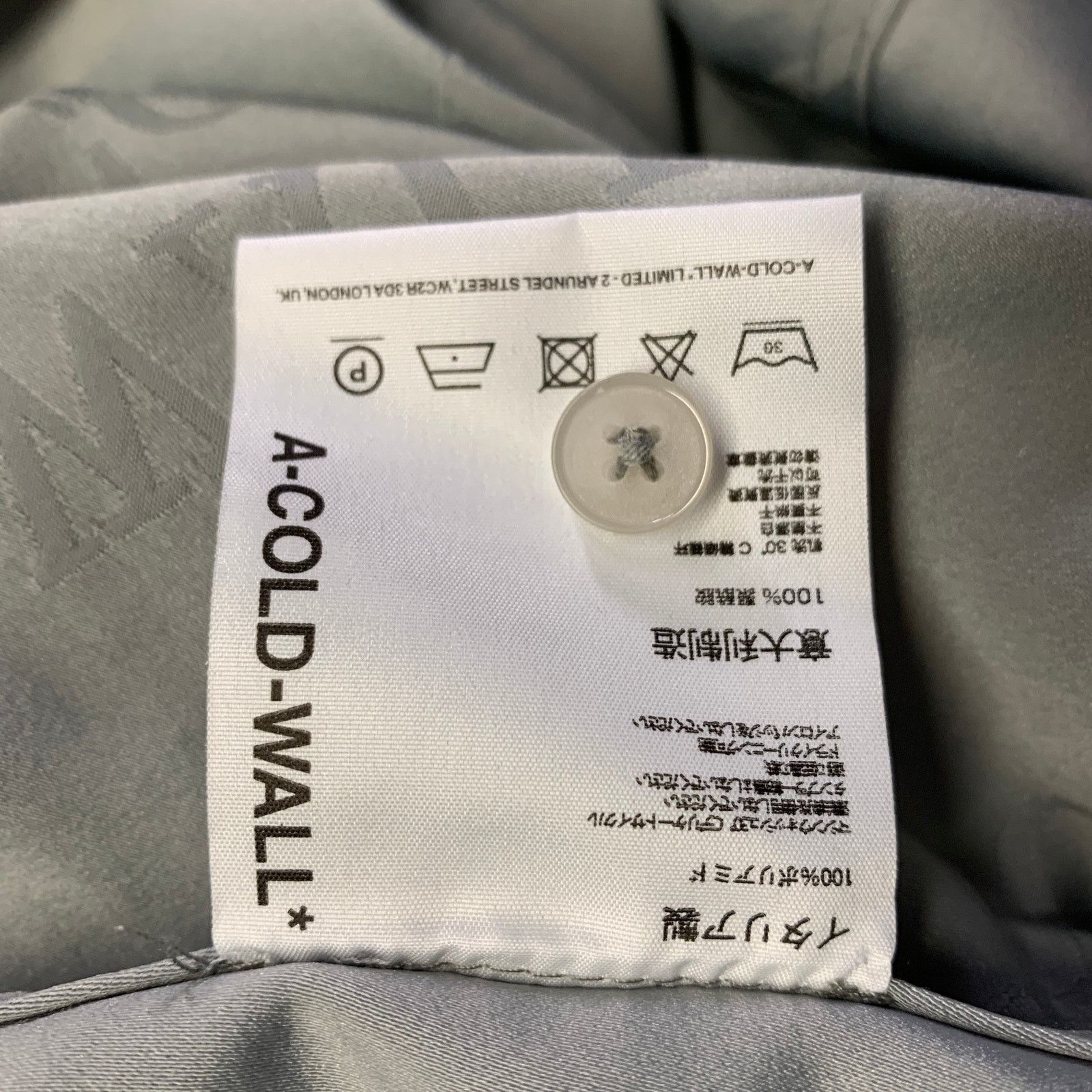 A-COLD-WALL* M Grey Monogram Polyamide Pop-Over Short Sleeve Shirt Size US M / EU 48-50 / 2 - 6 Thumbnail