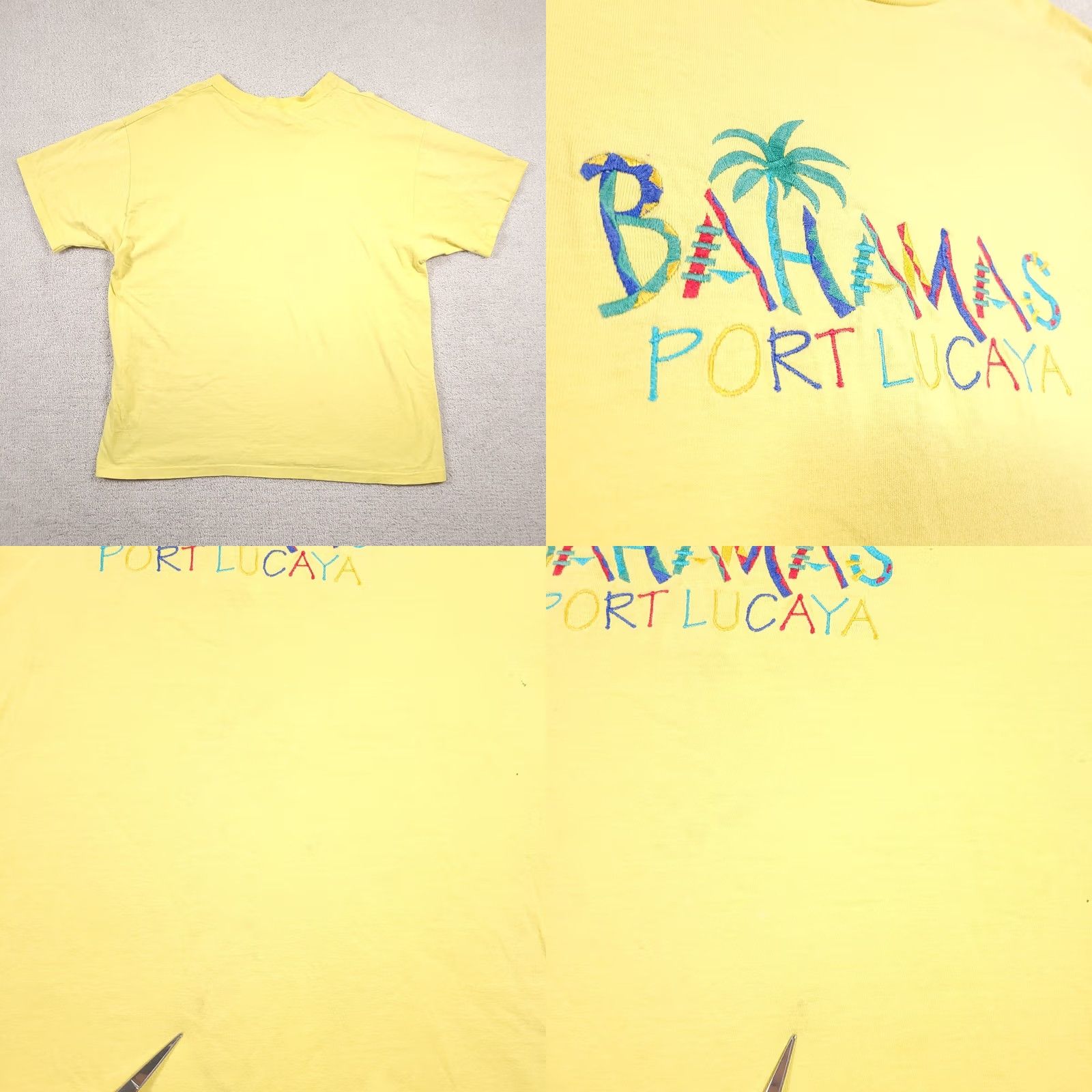 Hanes VINTAGE Hanes Beefy-T Bahamas Embroidered T-Shirt XL Yellow S/S USA Made Mens 90s Beach Tee Size US XL / EU 56 / 4 - 8 Thumbnail