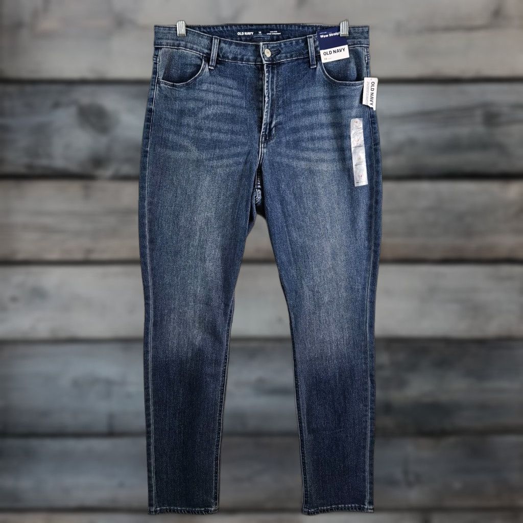 Old Navy Old Navy Womens High Rise Wow Straight Jeans Sz 14 Long Blue Size 36" / US 14 / IT 50 - 1 Thumbnail