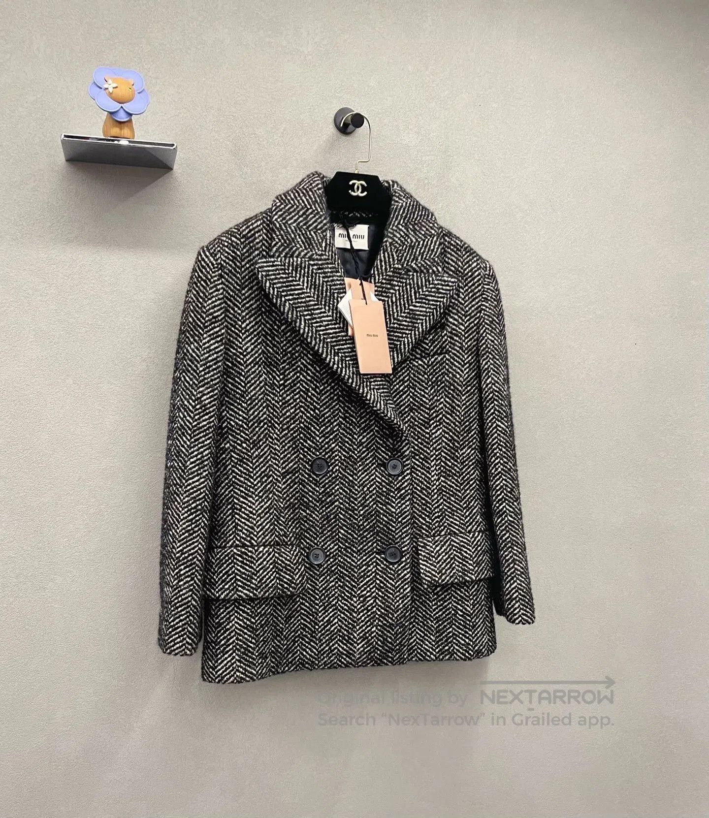 Miu Miu Miumiu Herringbone Blazer. Size XS / US 0-2 / IT 36-38 - 3 Thumbnail