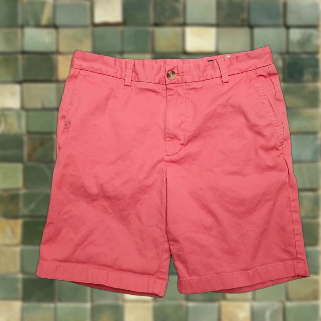 Vineyard Vines Vineyard Vines Shorts Mens 32 Salmon Chino Cotton Blend Casual Outdoor Comfort Pink Solid Front Zip Pocket Mens Size US 32 / EU 48 - 1 Thumbnail