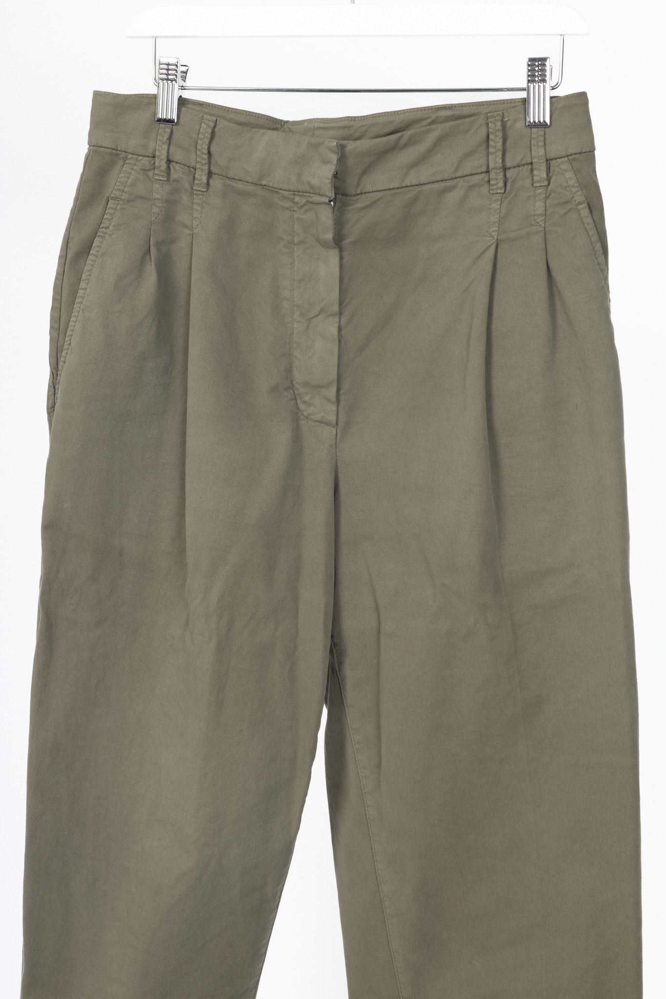 Brunello Cucinelli Brunello Cucinelli AW22 Cotton Monili Pleated Tapered Pants Size 27" / US 4 / IT 40 - 3 Thumbnail