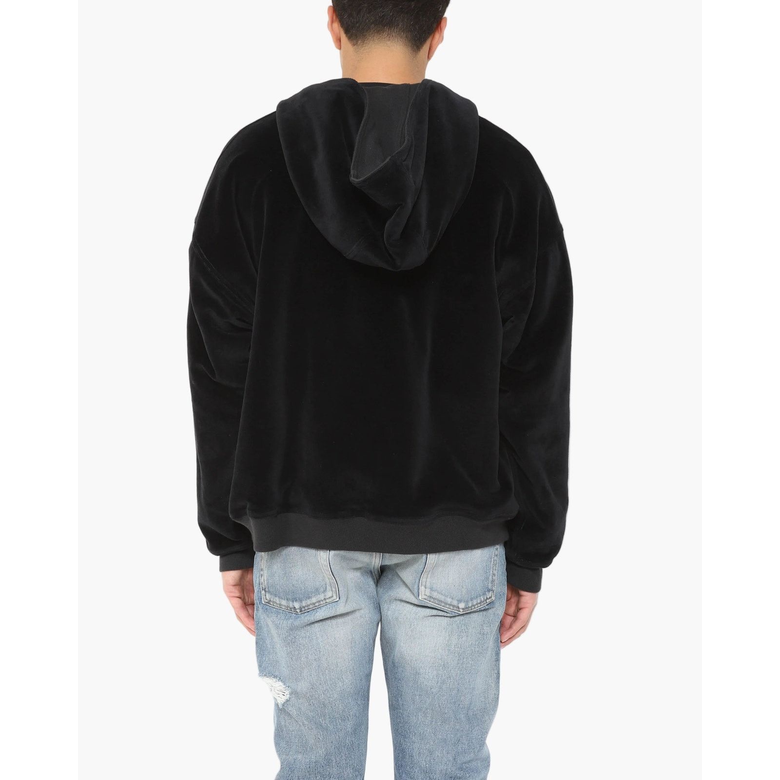 Haider Ackermann FW15 Oversized Double Layer Hoodie in Black Velvet Size US XS / EU 42 / 0 - 3 Thumbnail