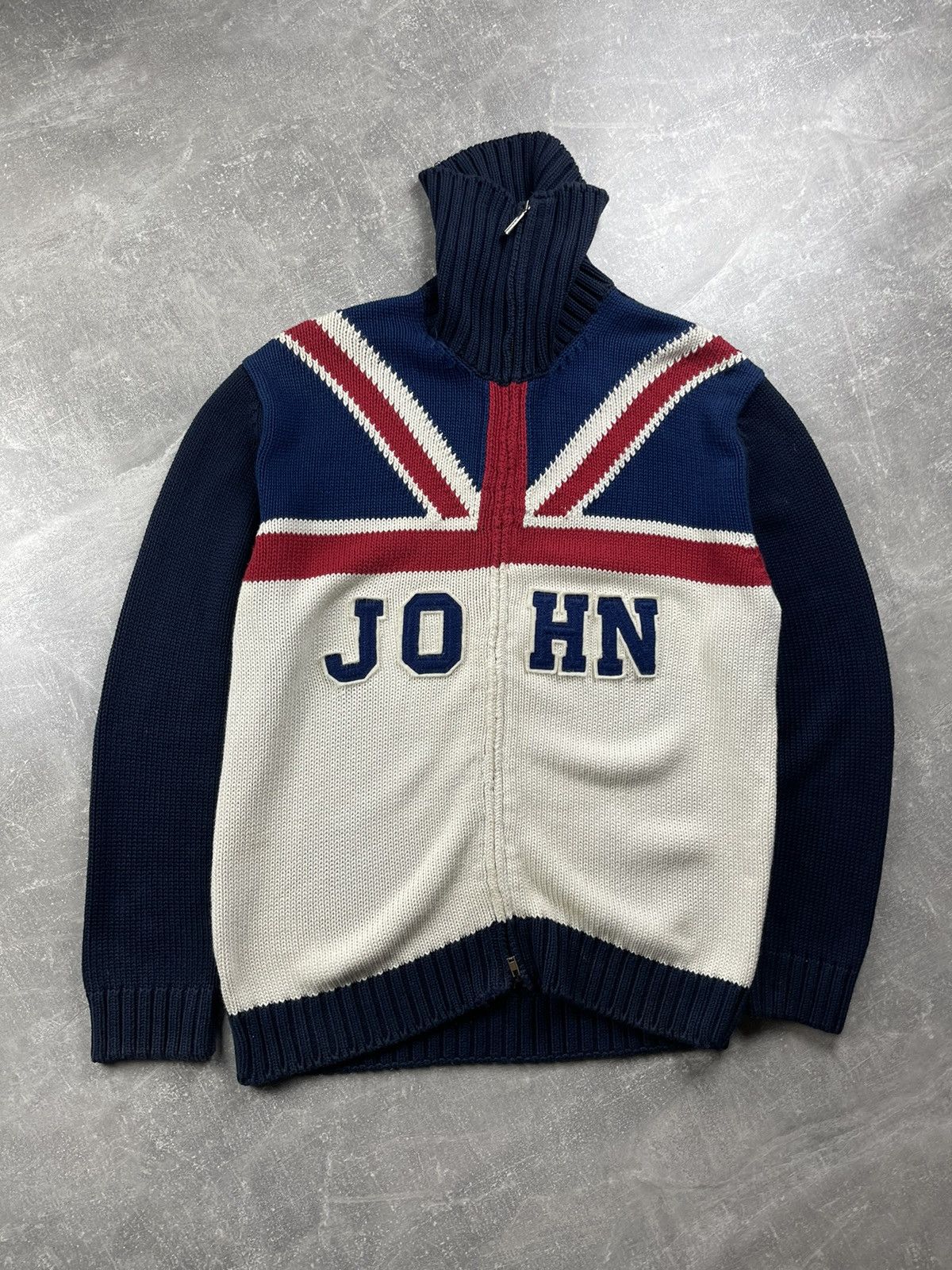 Other John by John Ashfield Union Jack Knit Half-Zip Sweater Size US L / EU 52-54 / 3 - 3 Thumbnail