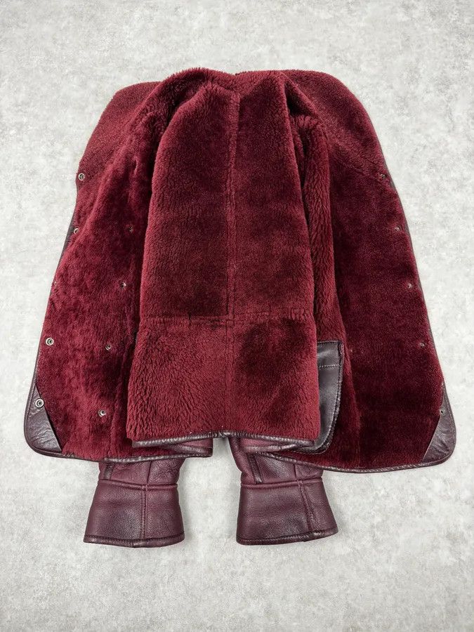 Kenzo 1990s Kenzo Bordeaux Shearling Leather Jacket Size US S / EU 44-46 / 1 - 8 Thumbnail