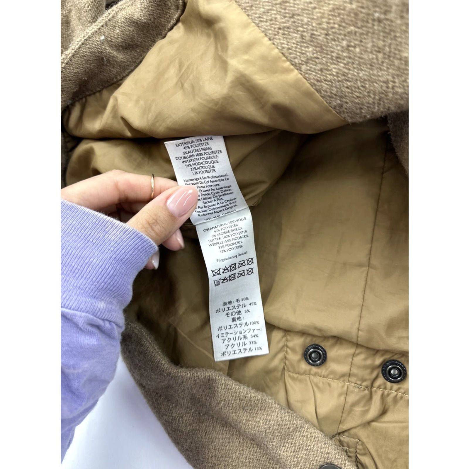 Eddie Bauer Eddie Bauer Jacket Womens XS Brown Wool Blend Parka Long Coat Lined Fur Polyester Button Zip Travel Casual Dirt? (note: remove question) Size XS / US 0-2 / IT 36-38 - 7 Thumbnail