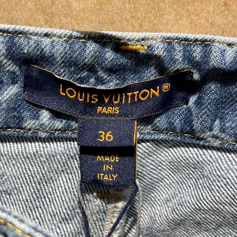 Louis Vuitton Louis Vuitton 25 FW washed blue presbyopic full print jean Size US 36 / EU 52 - 3 Thumbnail