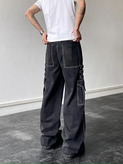 VIBE Cargo Denim Jeans, Stack Jeans, y2k Cargo Jeans Size US 30 / EU 46 - 4 Thumbnail