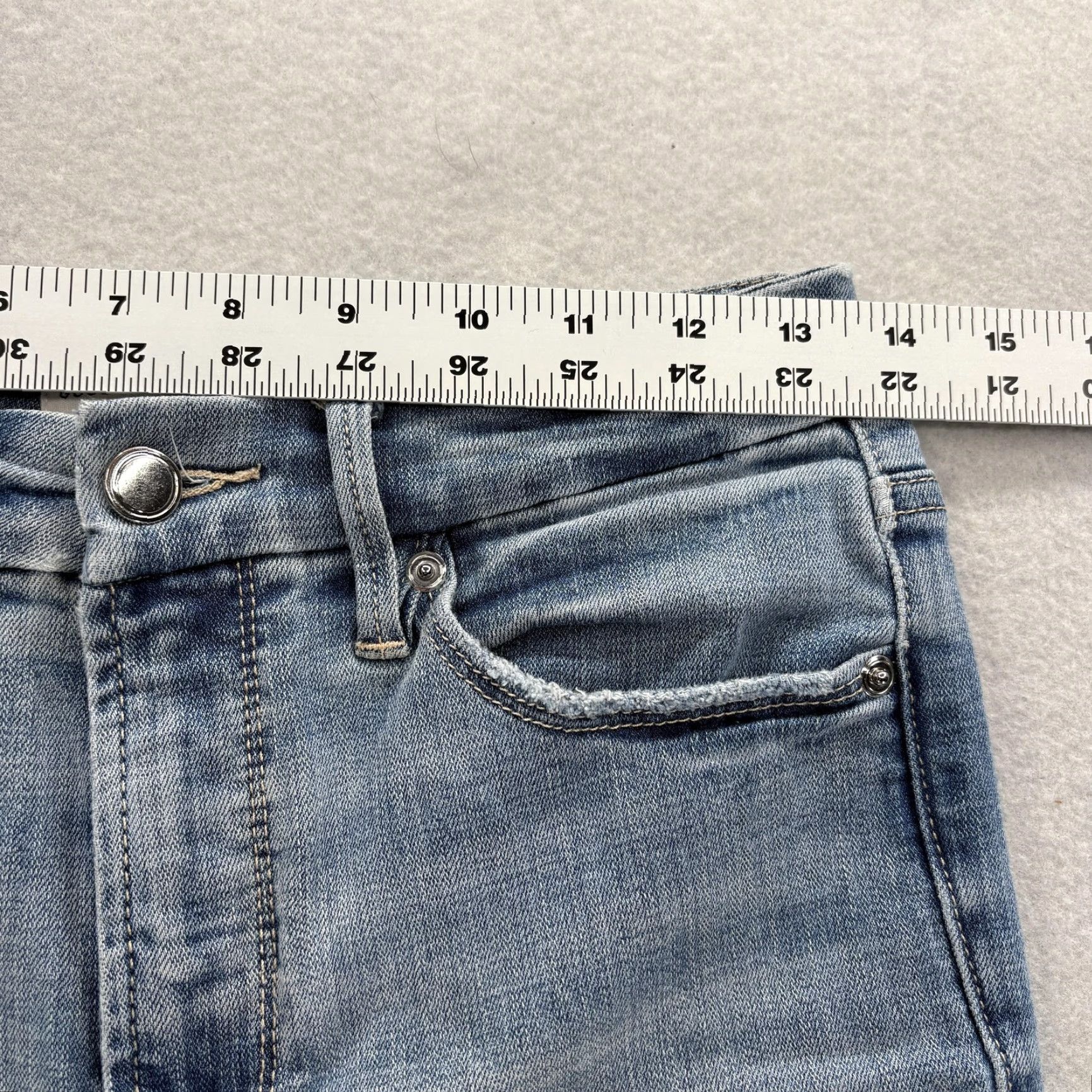 Good American Good American Jeans Womens 4 Skinny Blue Mid Rise Frayed Hem Stretch Denim Size 27" / US 4 / IT 40 - 6 Thumbnail