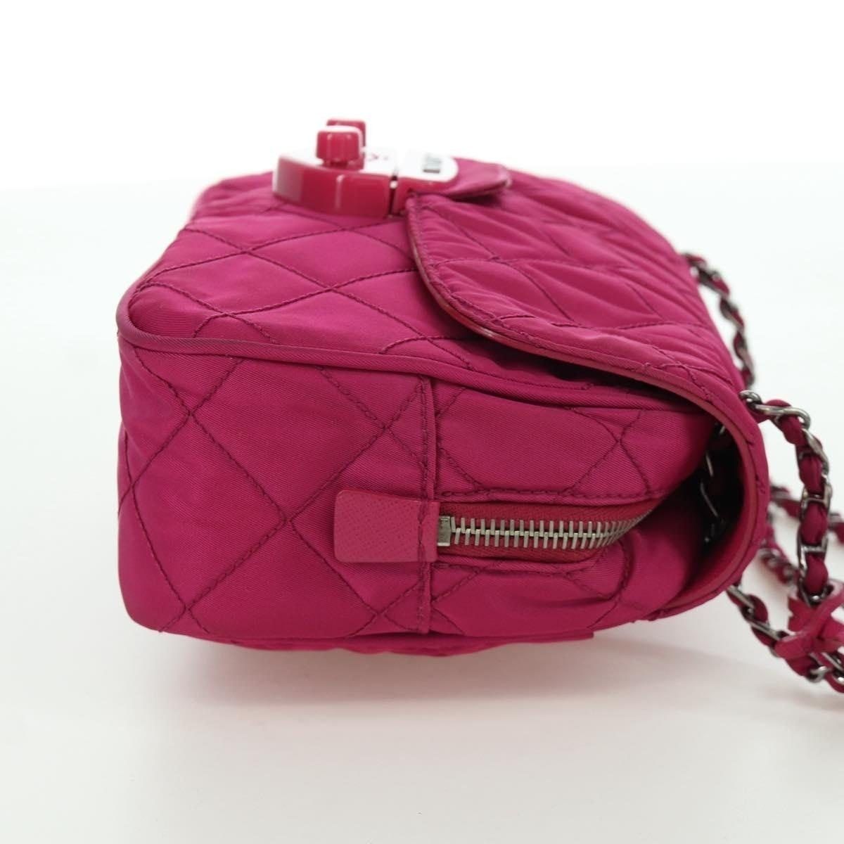 Prada Prada Nylon Chain Shoulder Bag Pink Size ONE SIZE - 6 Thumbnail