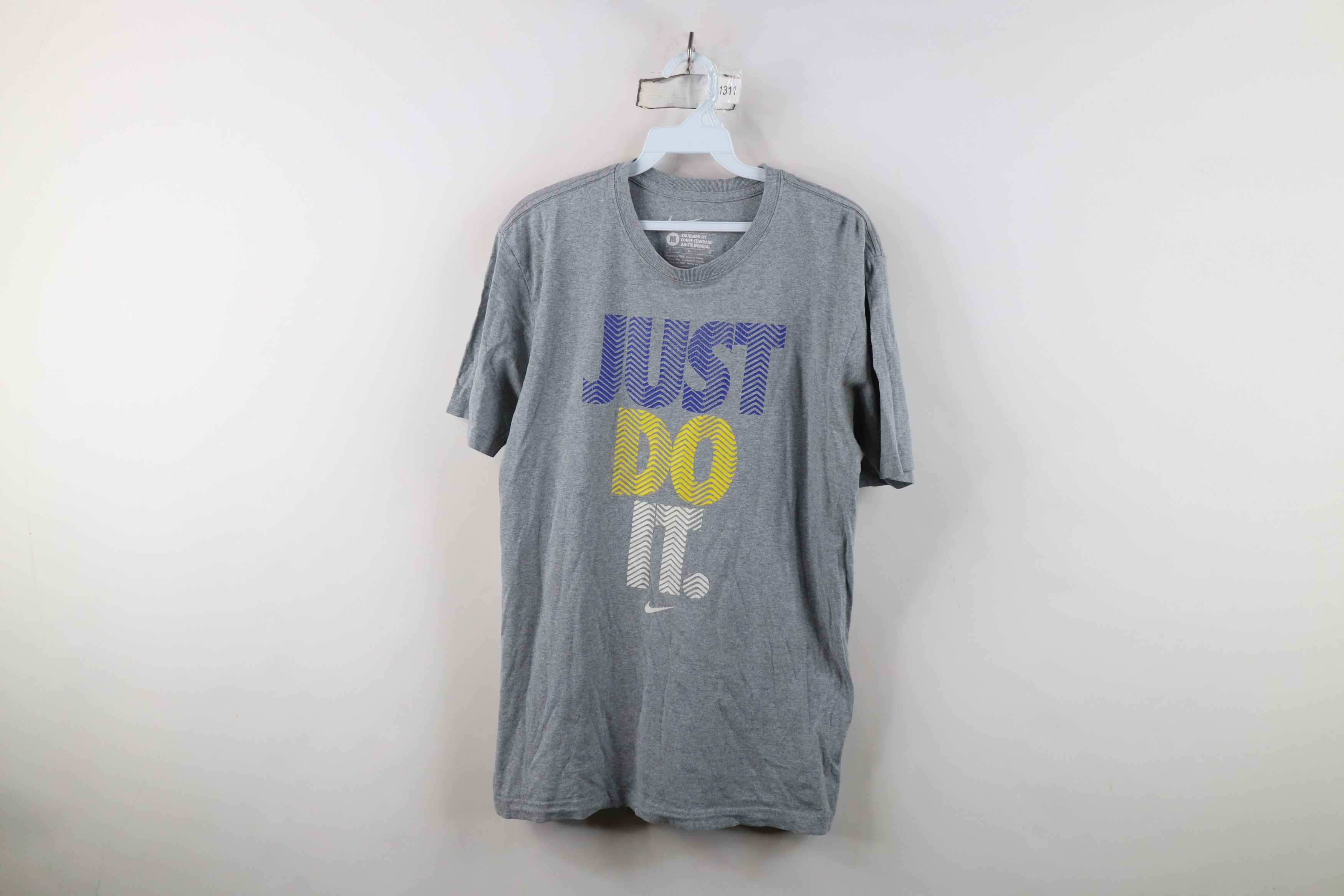 Nike Vintage Y2K Nike Just Do It Center Swoosh T-Shirt Gray Size US M / EU 48-50 / 2 - 1 Thumbnail