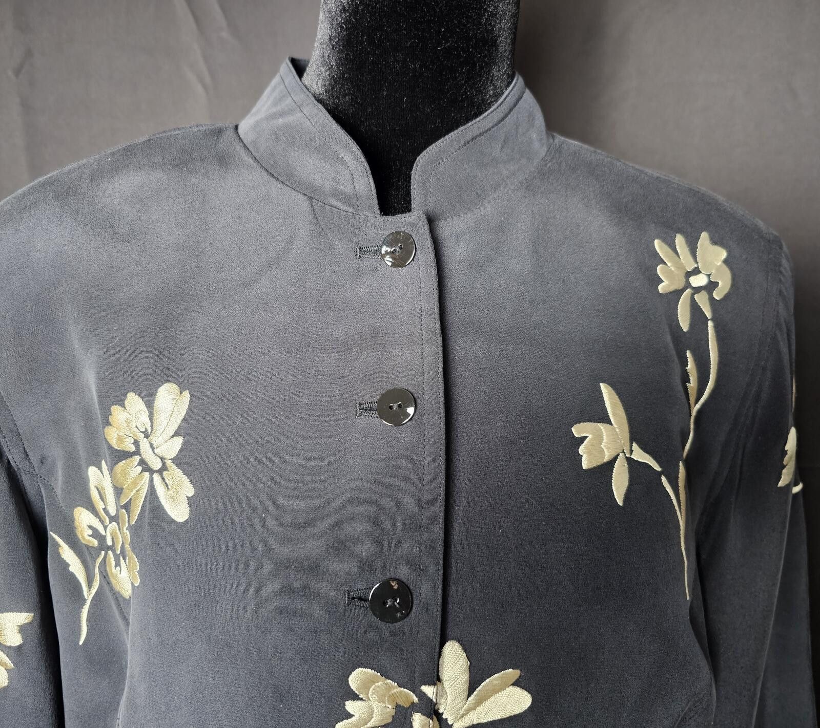 Other Debra DeRoo Jacket & Top Balck/Gold Womens Size M 100% Silk Size M / US 6-8 / IT 42-44 - 4 Thumbnail