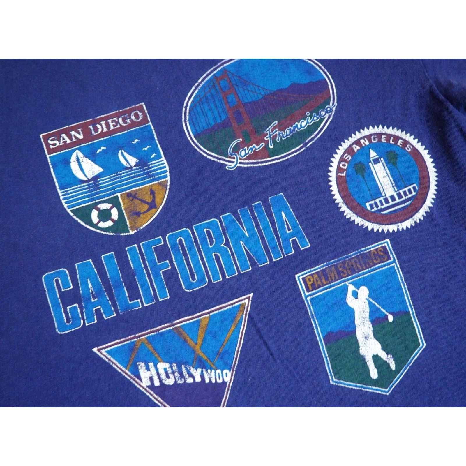 Nike VINTAGE Nike California LA Hollywood Faded Purple TEST PRINT Tee T-Shirt USA L Unisex 90s Graphic Tee Shirts Purple Mens Womens Boys Girls Size US L / EU 52-54 / 3 - 4 Thumbnail