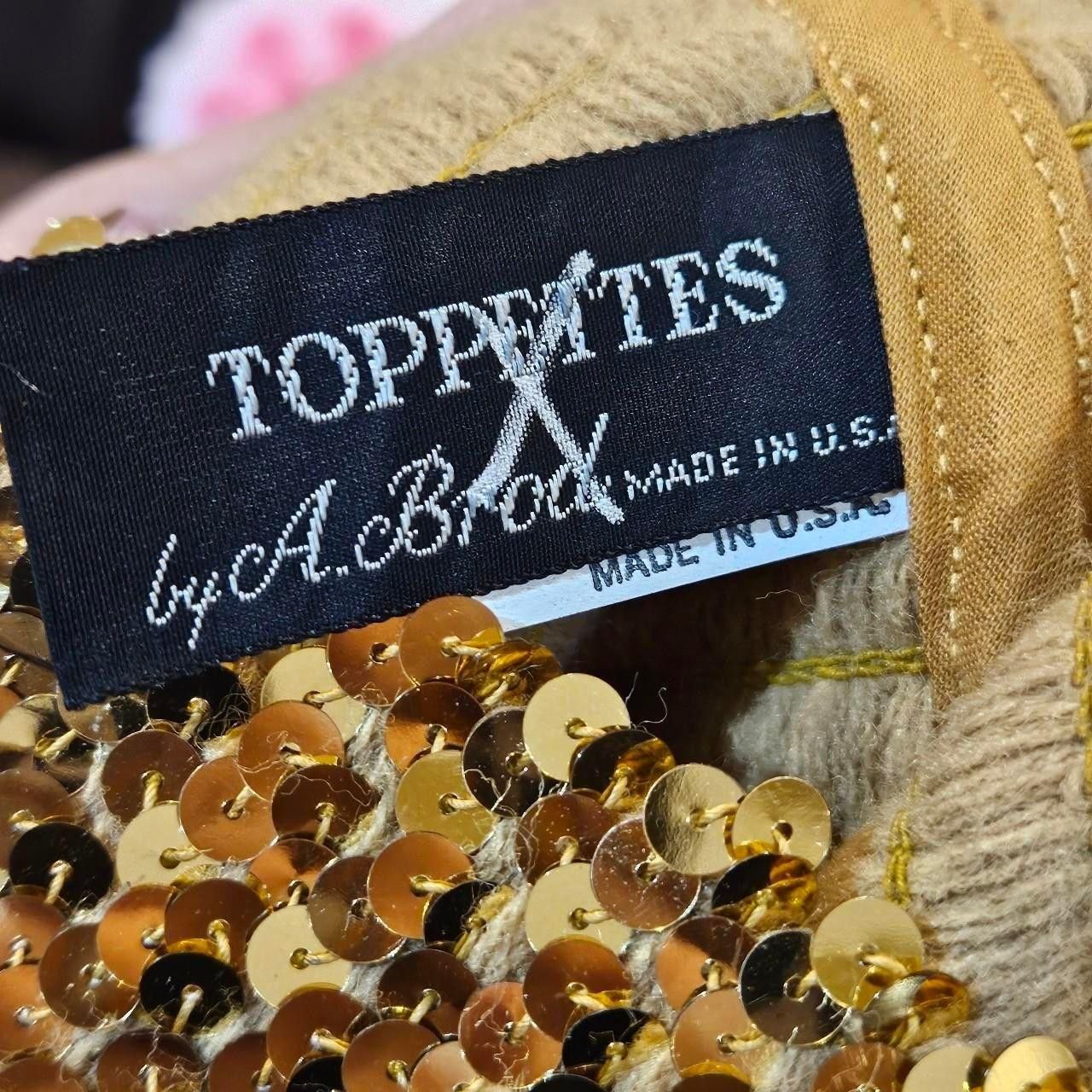 Vintage vintage boho festival gold sequin disco strapless tube top Size S / US 4 / IT 40 - 4 Thumbnail