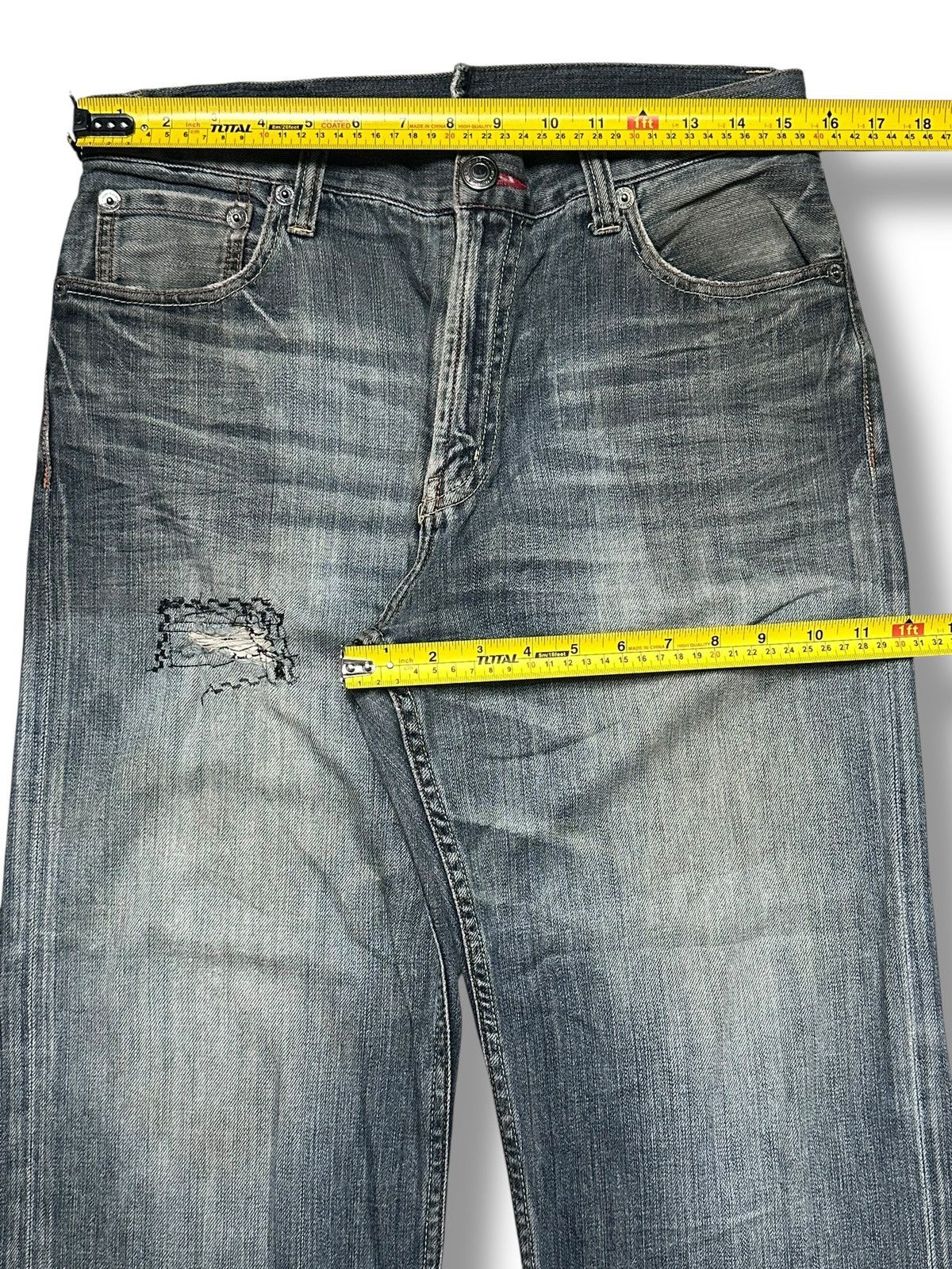 Japanese Brand Villand Vintage Distressed Baggy Loose Style With Faded Wash Size US 31 - 12 Thumbnail