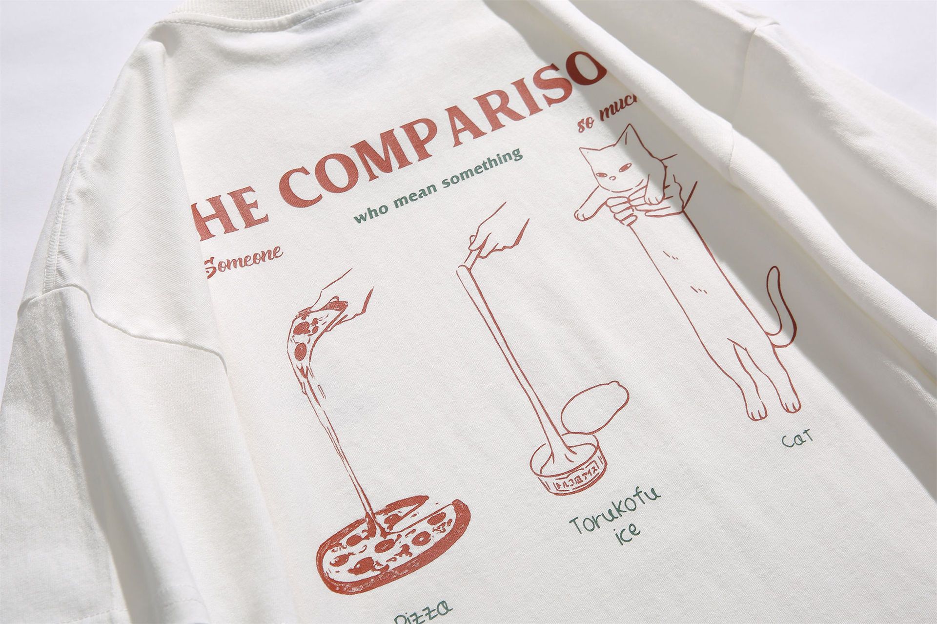 Japanese Brand × Vintage Japanese retro back kitten print casual simple tee Size US M / EU 48-50 / 2 - 3 Thumbnail