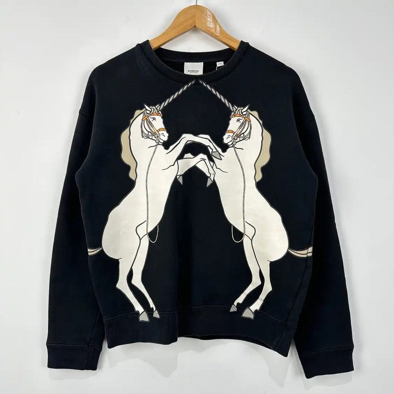 Burberry Burberry Black Cotton Graphic Sweatshirt Size L / US 10 / IT 46 - 1 Thumbnail