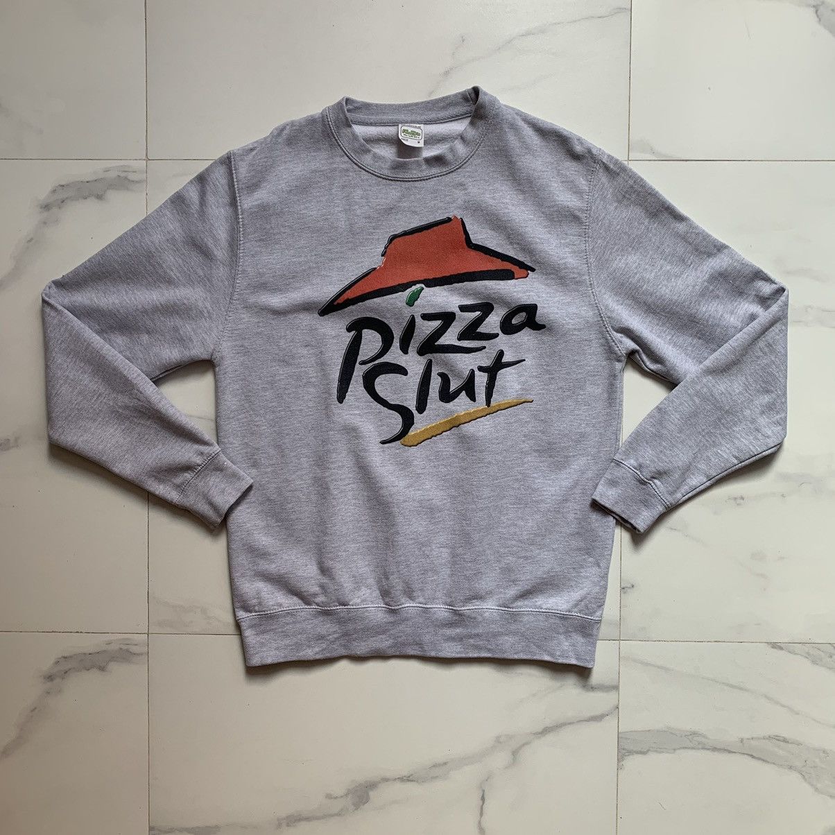Pizza Slime Vintage Y2K Pizza Slut Funny Sweatshirt Size US M / EU 48-50 / 2 - 2 Thumbnail