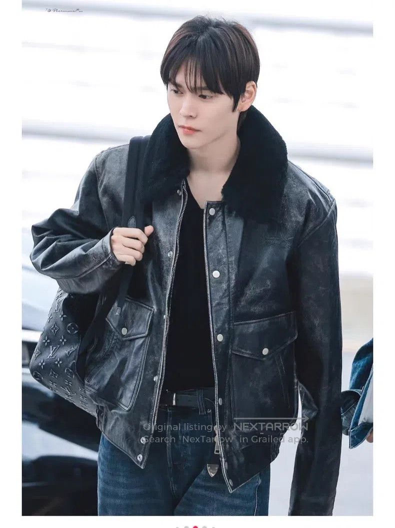 Saint Laurent Paris Saint Laurent Paris Leather and Wool Knit Jacket Size US M / EU 48-50 / 2 - 9 Thumbnail