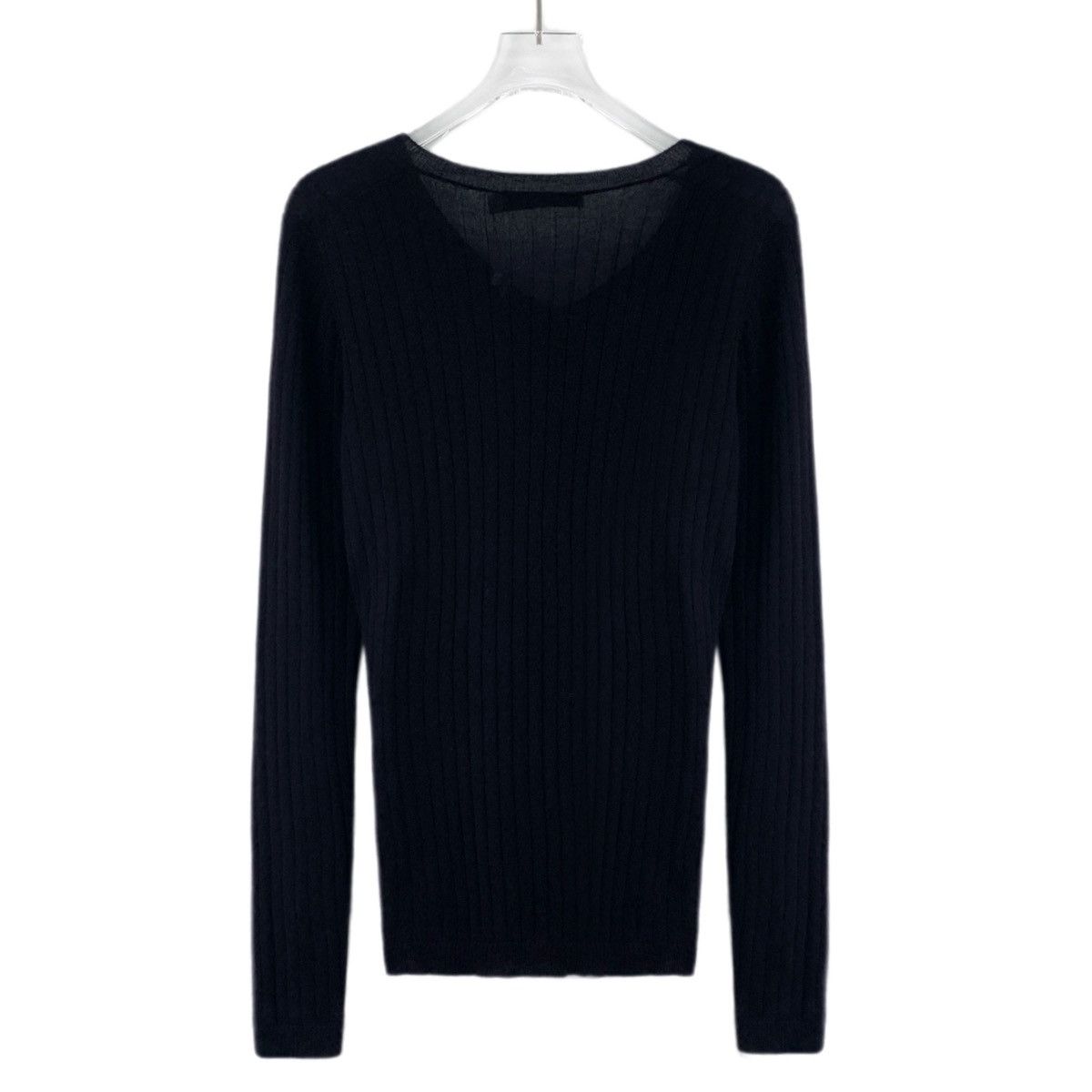 Dior Dior Black Cashmere V-neck Long Sleeve Knitwear K26WX Size L / US 10 / IT 46 - 2 Thumbnail