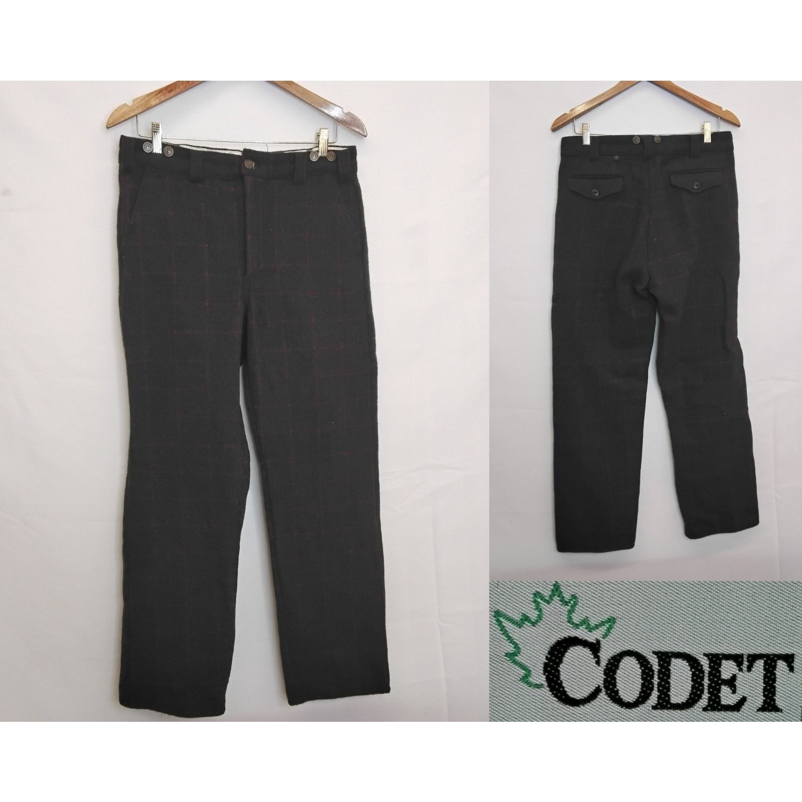 Other Codet Wool Pants Men's 34x33 Gray/Red Plaid Syle 210R Size US 34 / EU 50 - 1 Thumbnail