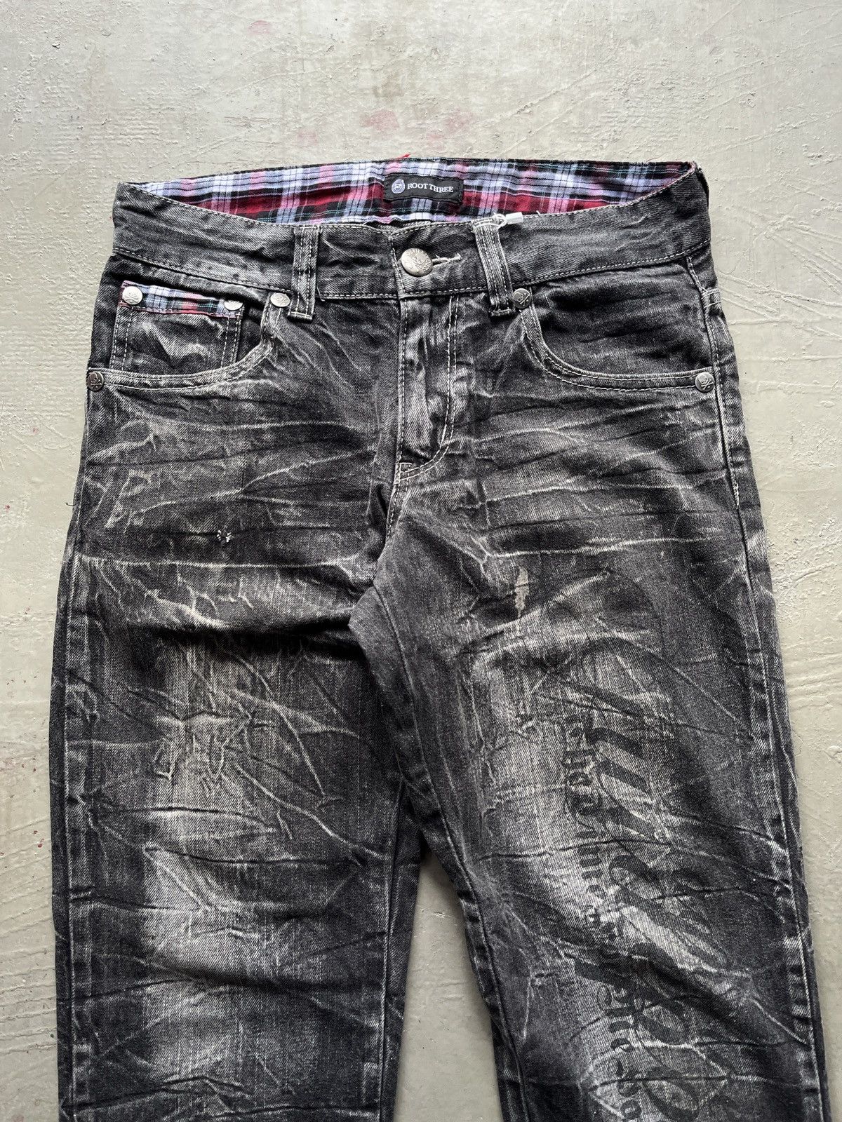 14th Addiction 2000s FLARE PUNK ACID WASH ROOT THREE NUMBER NINE STYLE Size US 31 - 3 Thumbnail