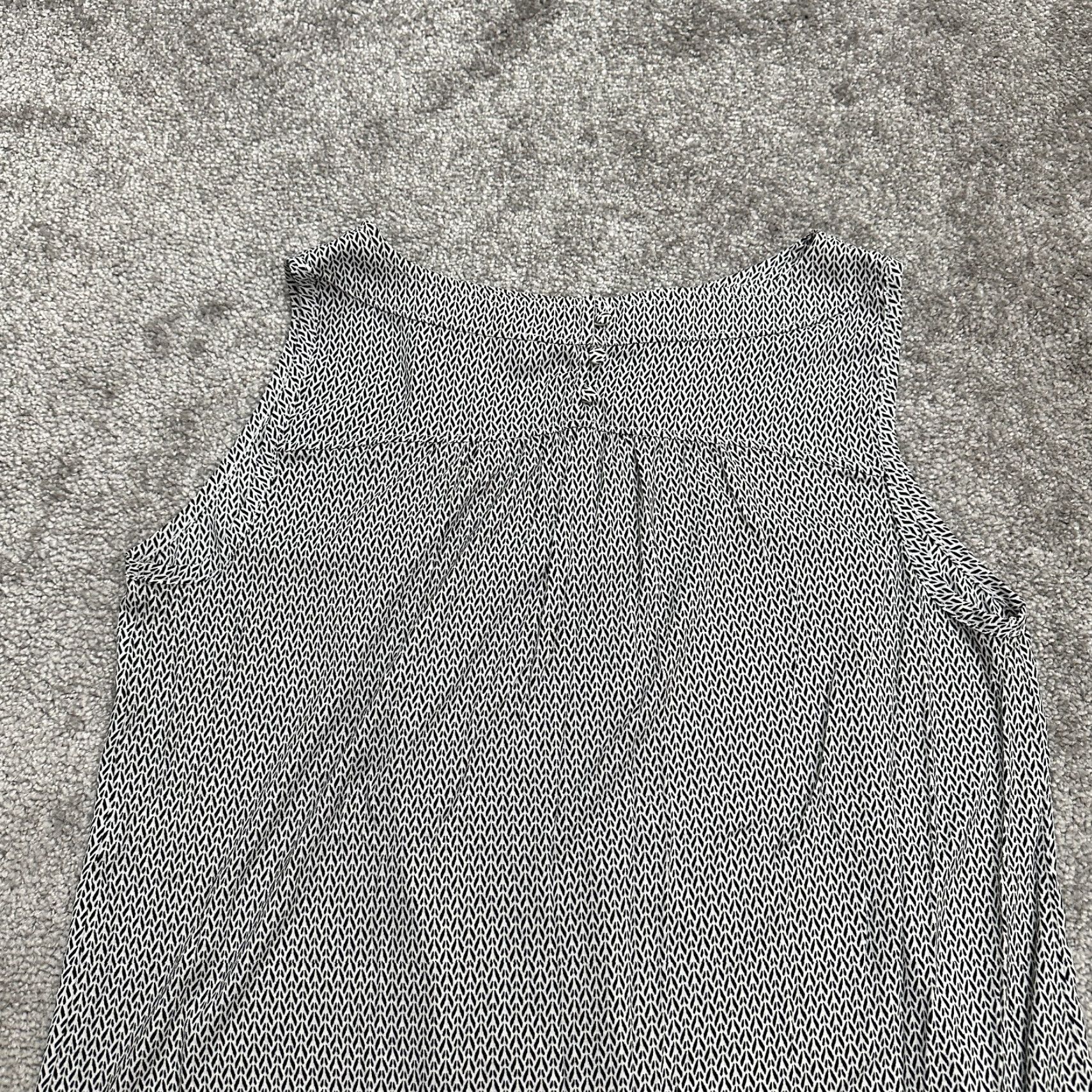 Loft Ann Taylor Loft Blouse Womens Medium Black Geometric Boat Neck Size M / US 6-8 / IT 42-44 - 3 Thumbnail