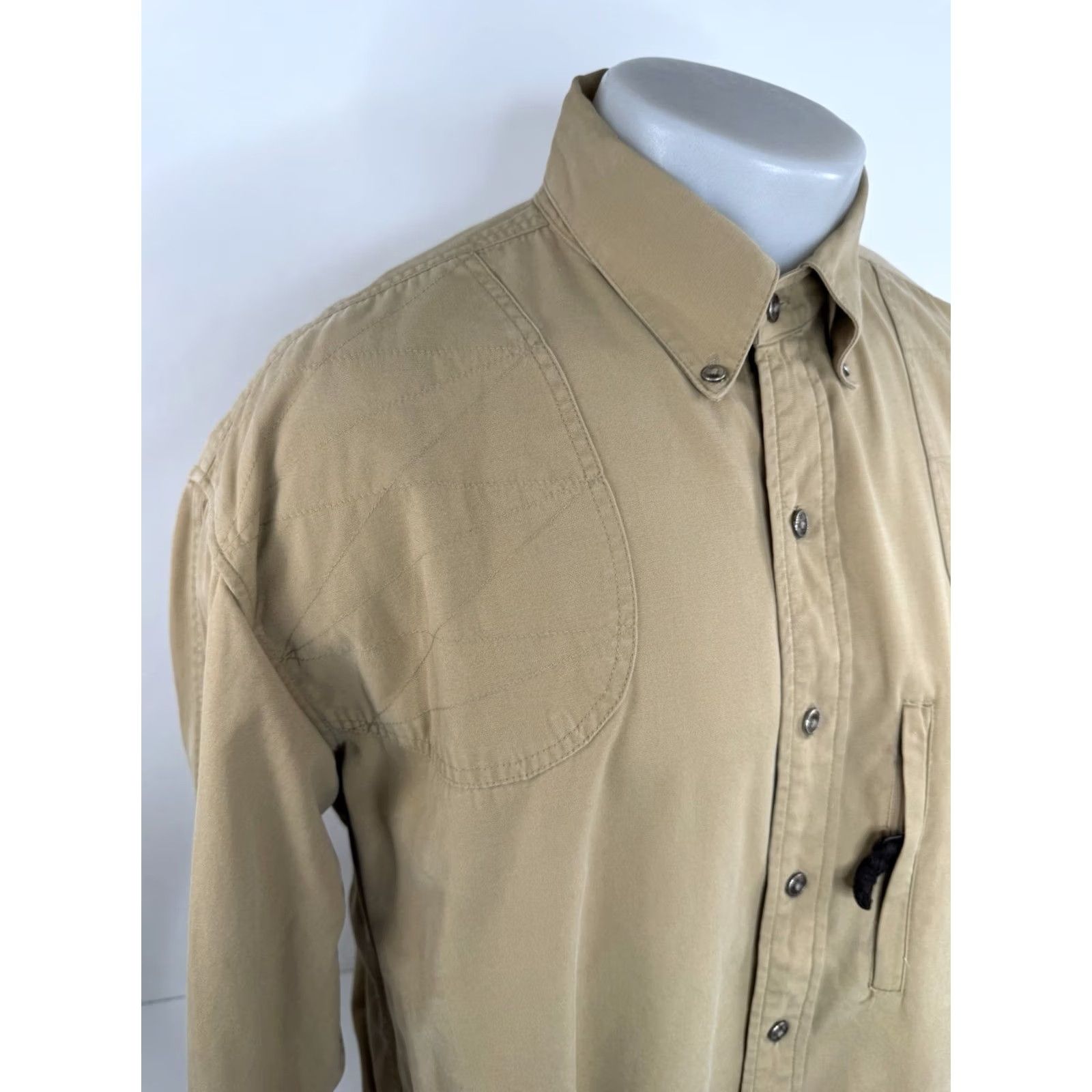Vintage KING RANCH Mens XL Padded Hunting Shirt Button-Up Long Sleeve Light Brown Tan Shirt XL Mens Leather Hunting Shirt Size US XL / EU 56 / 4 - 2 Thumbnail