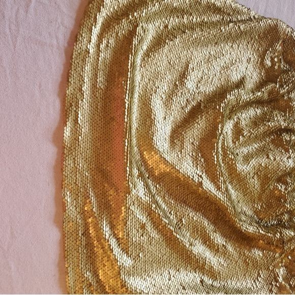 Anthropologie Anthropologie Sequin Gold Lined Sz. M Tube Top Size M / US 6-8 / IT 42-44 - 3 Thumbnail